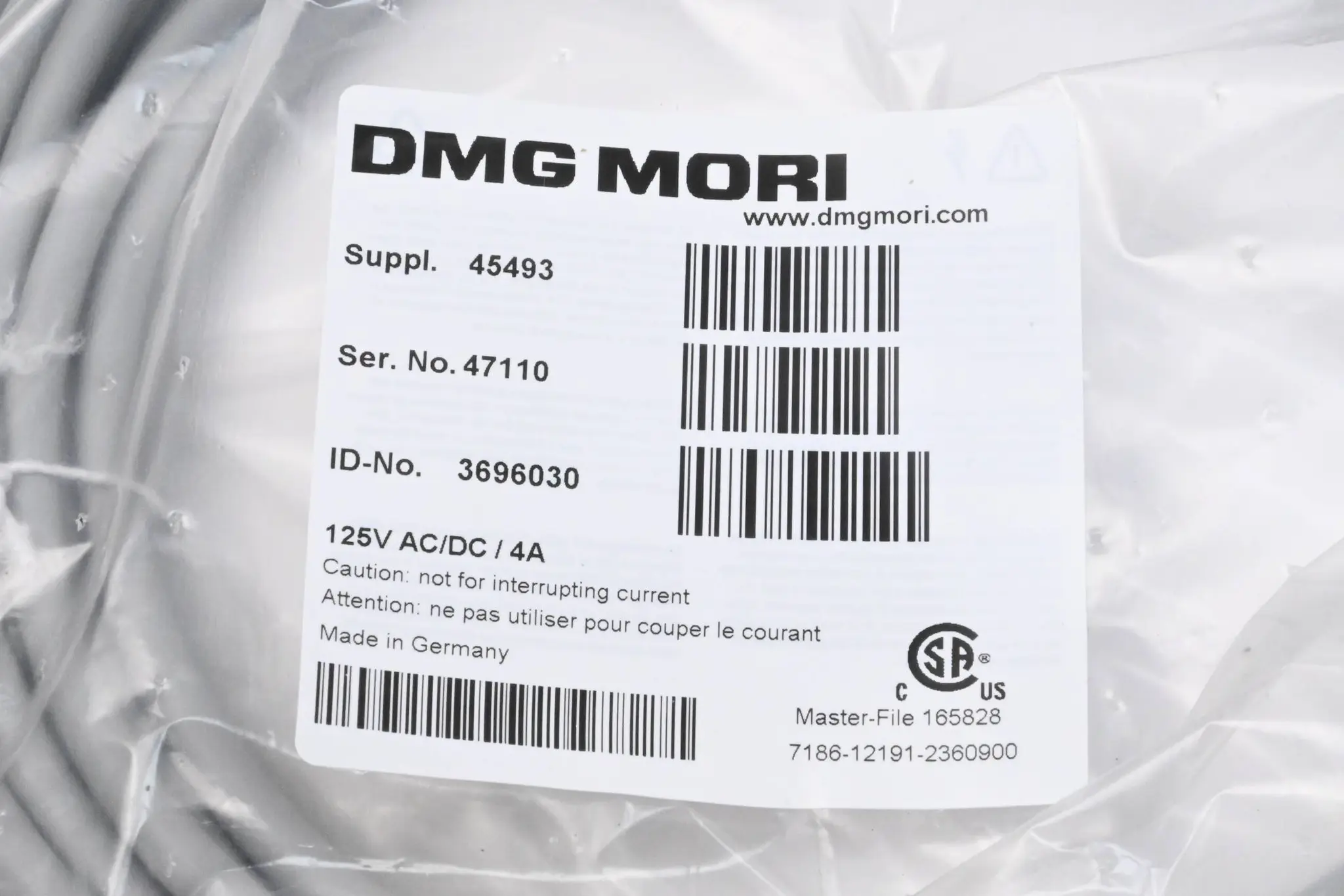 Produktfoto 1 von DMG Mori Kabel 45493 ( 3696030 ) 7186-12191-2360900