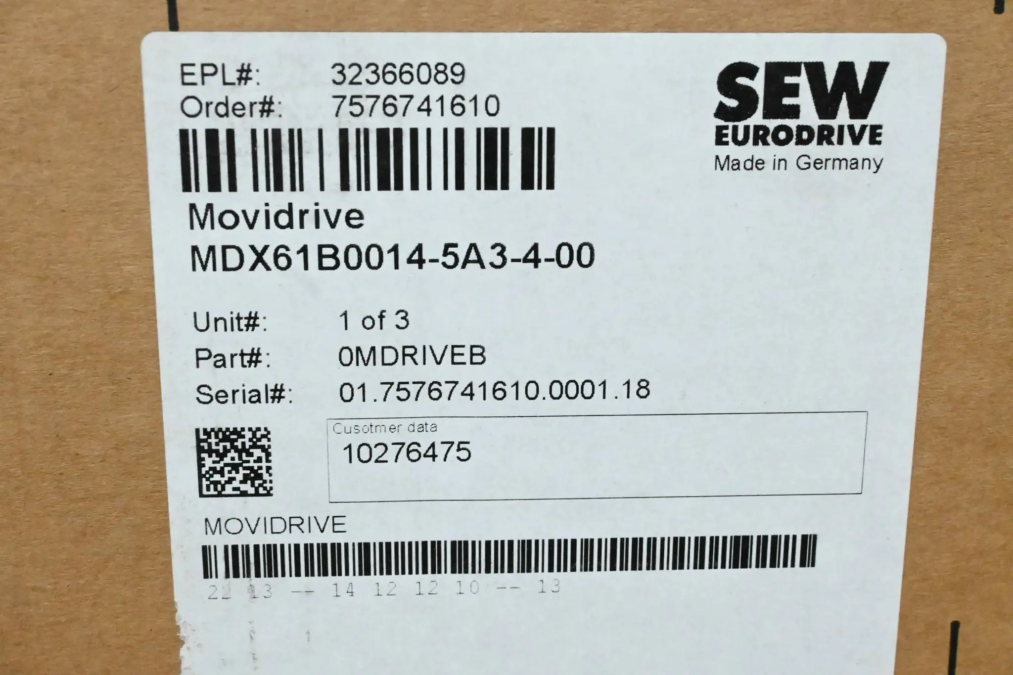 Produktfoto 1 von SEW-Eurodrive Movidrive Umrichter MDX61B0014-5A3-4-00