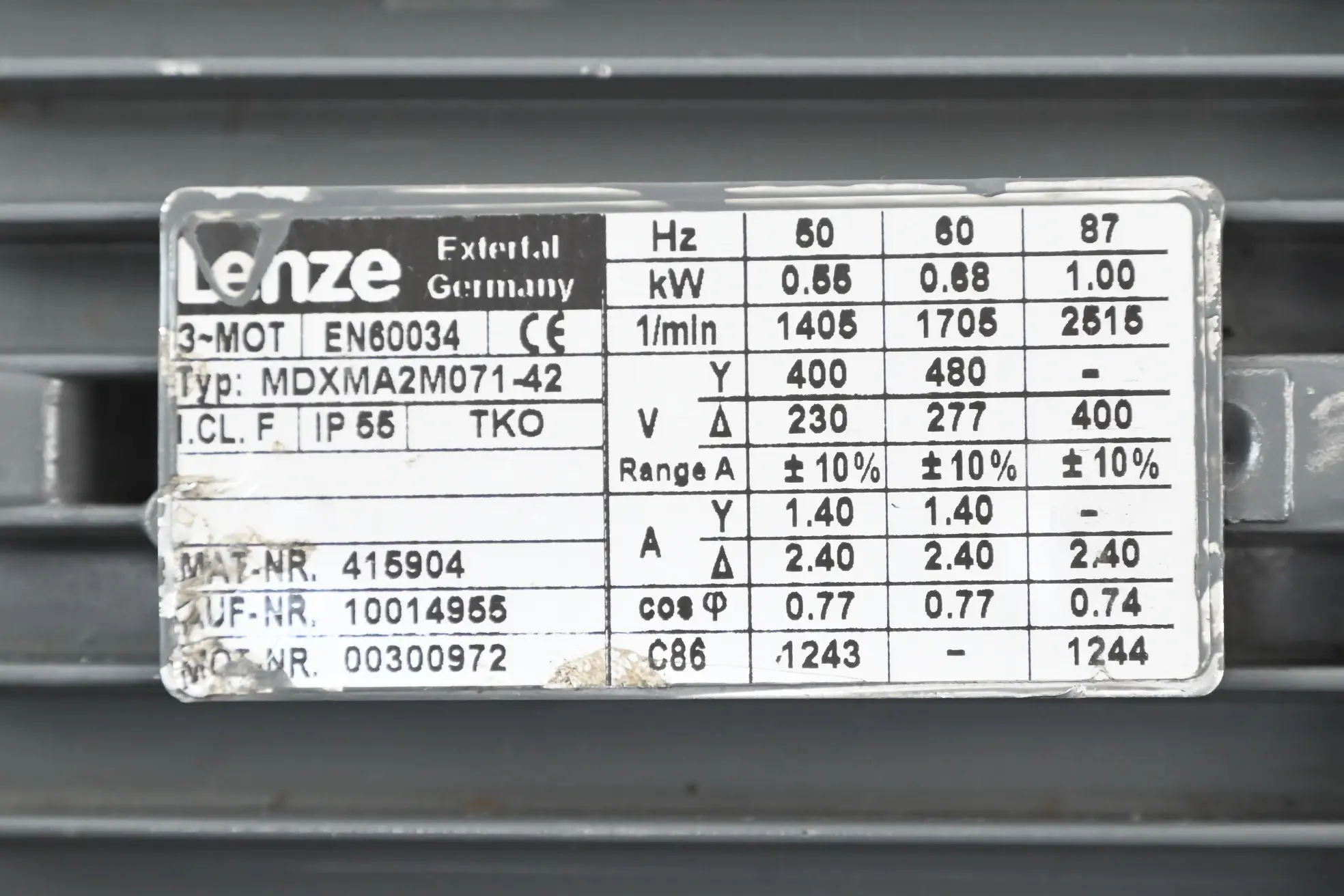 Produktfoto 1 von Lenze Getriebemotor MDXMA2M071-42 inkl. GST05-2 M VCK 071C42BR06N