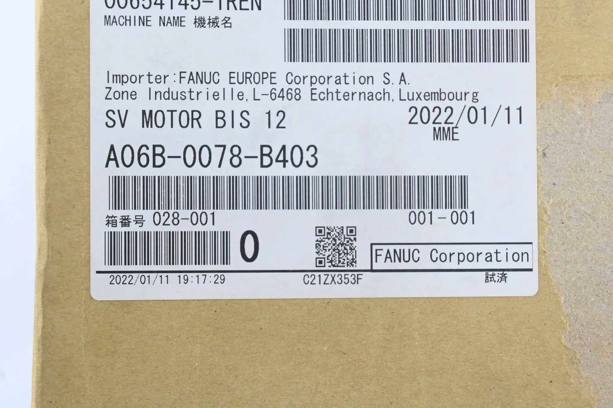 Produktfoto 1 von Fanuc AC Servomotor A06B-0078-B403