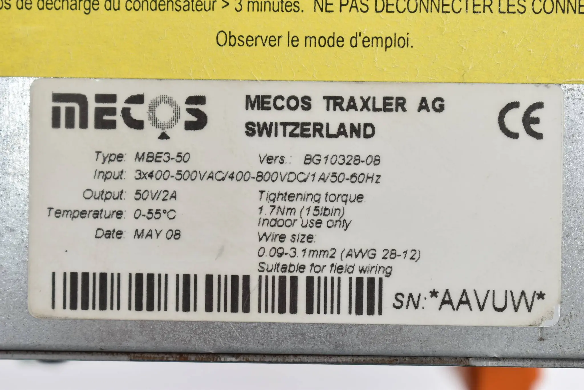 Produktfoto 1 von Mecos Traxler Frequenzumrichter 3x400-500VAC/400-800VDC/1A/50-60Hz MBE3-50