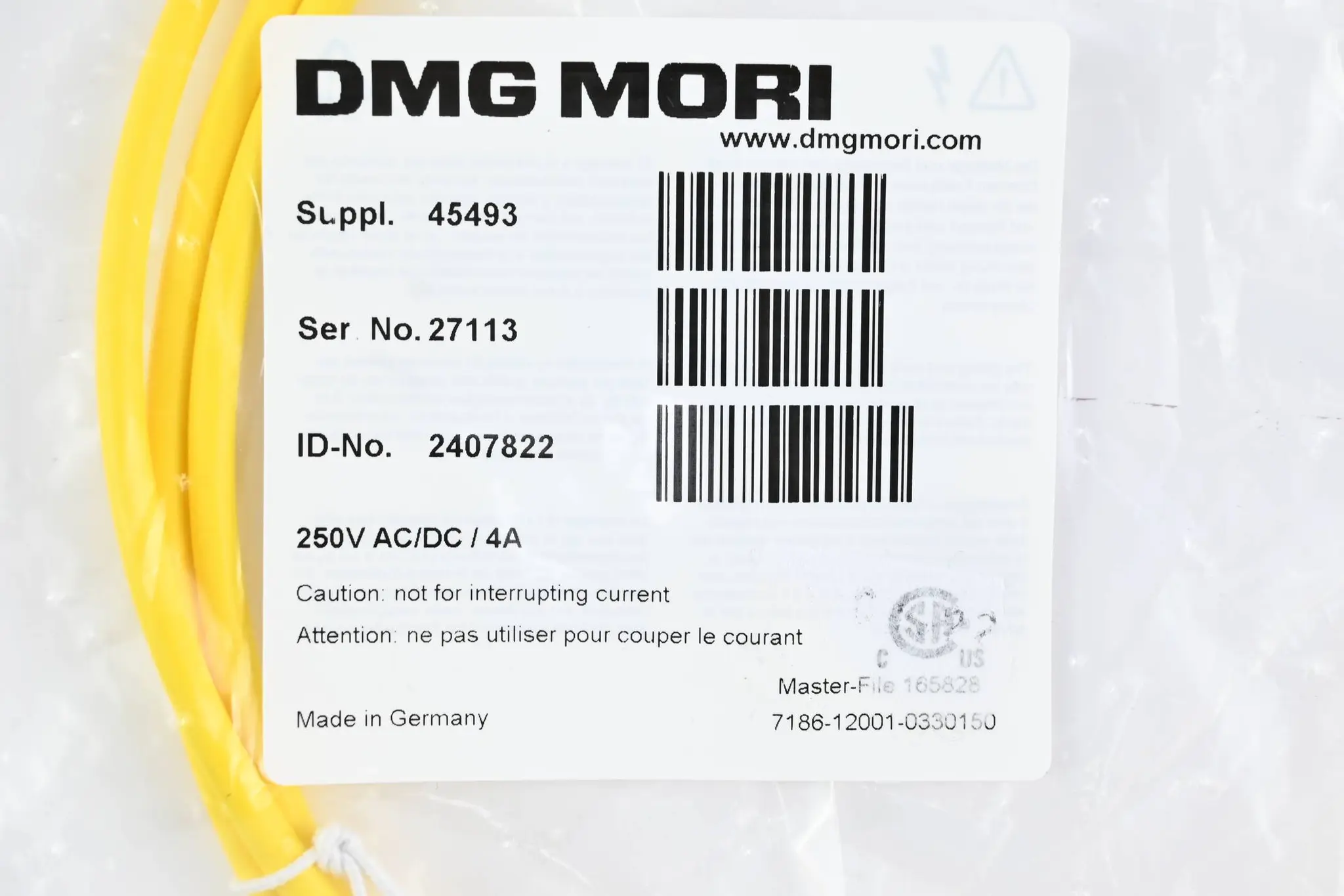 Produktfoto 1 von DMG Mori Kabel 45493 ( 2407822 ) 7186-12001-0330150
