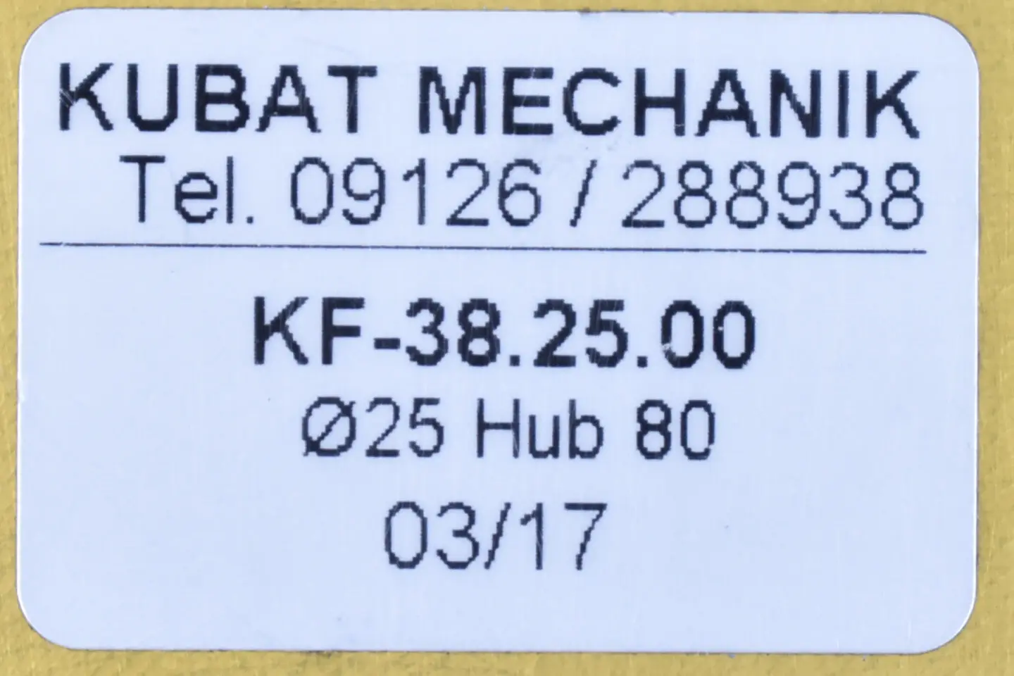 Produktfoto 1 von Kubat Mechanik Pneumatikzylinder KF-38.25.00 ( Ø25 Hub80 )