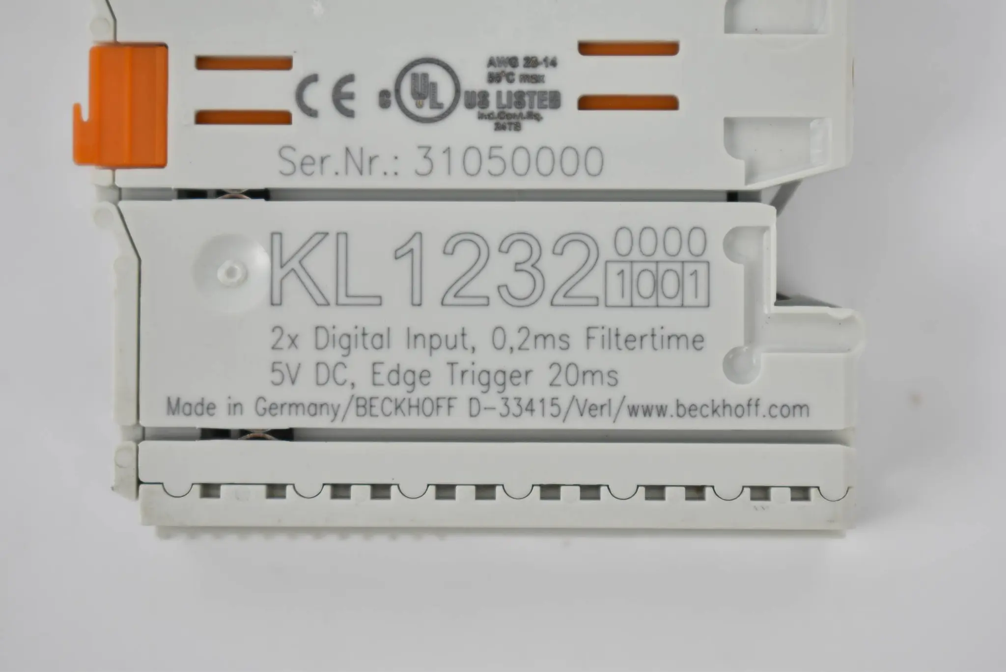 Produktfoto 1 von Beckhoff Busklemme 2-Kanal-Digital-Eingang 24VDC 0,2ms KL1232 ( KL1232-1001 )