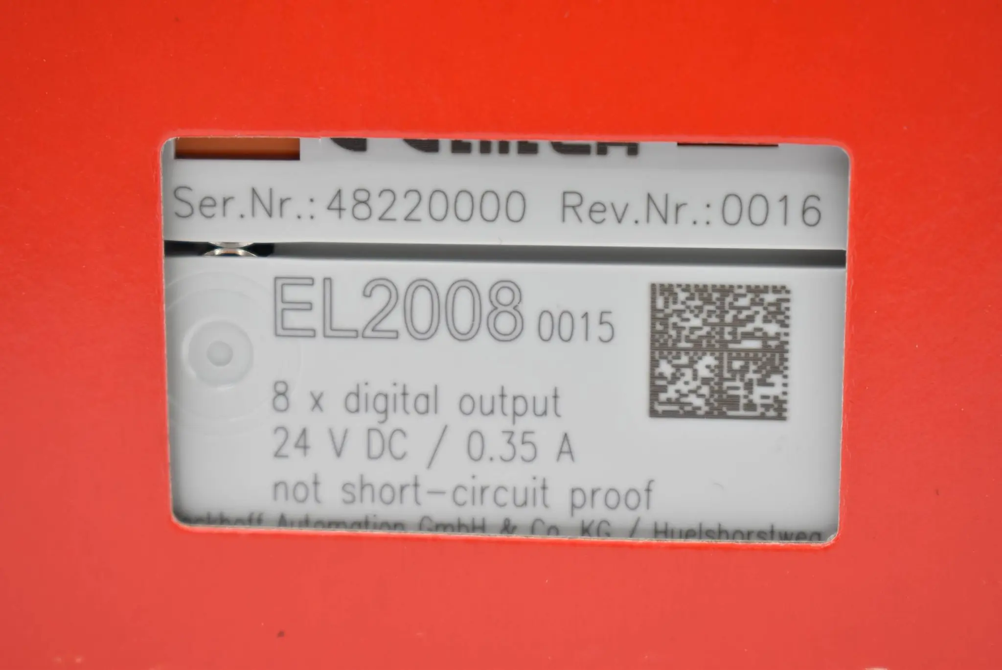 Produktfoto 1 von Beckhoff EtherCAT-Klemme 8-Kanal-Digital-Ausgang 24VDC 0,5A EL2008-0015