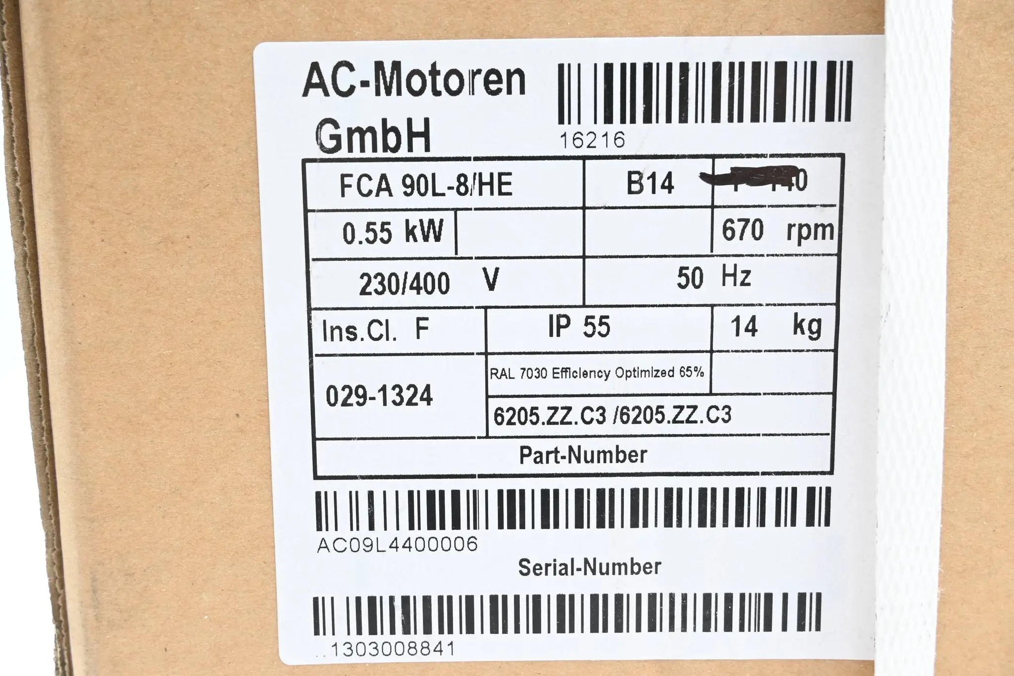 Produktfoto 1 von AC Motoren Drehstrom-Asynchronmotor FCA 90 L 8/HE ( FCA90L-8/HE )