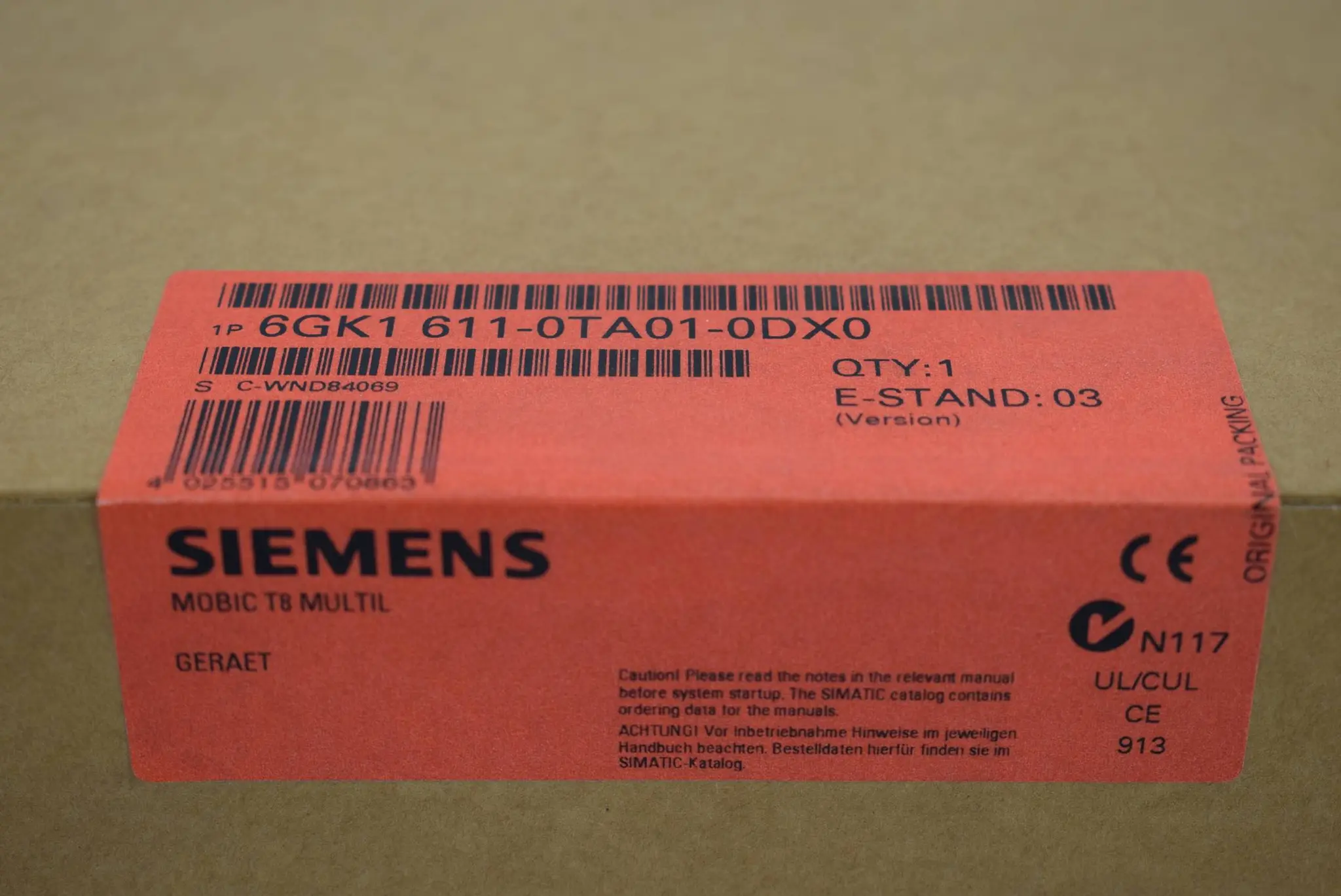 Produktfoto 1 von Siemens simatic HMI 6GK1 611-0TA01-0DX0 ( 6GK1611-0TA01-0DX0 ) E. 03