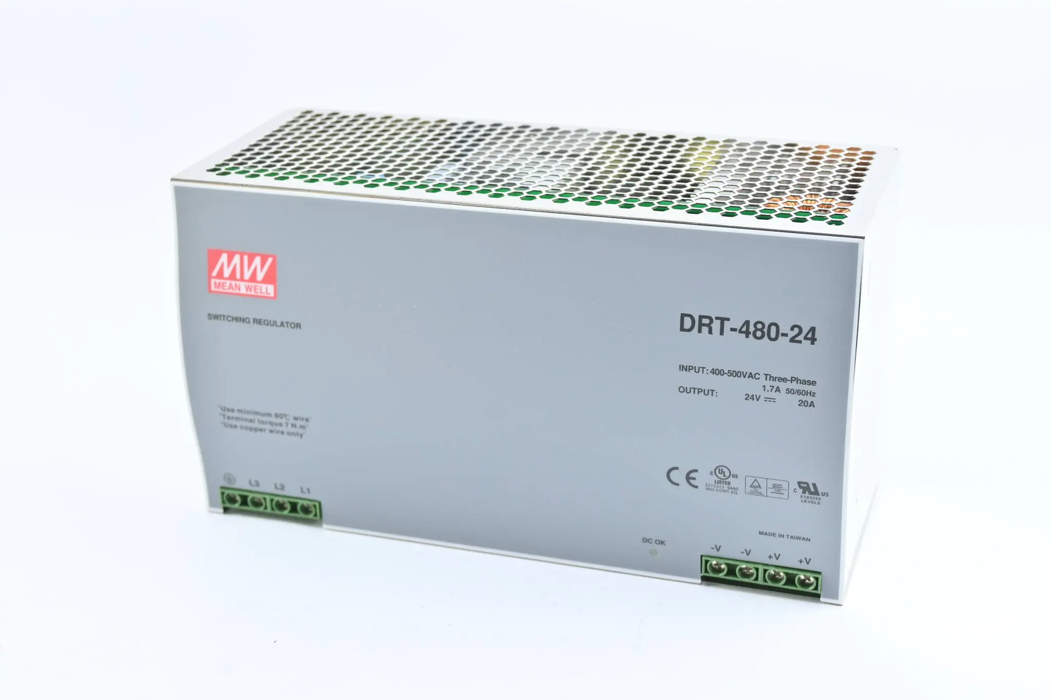 Produktfoto 1 von Mean Well Hutschienennetzteil DRT-480-24