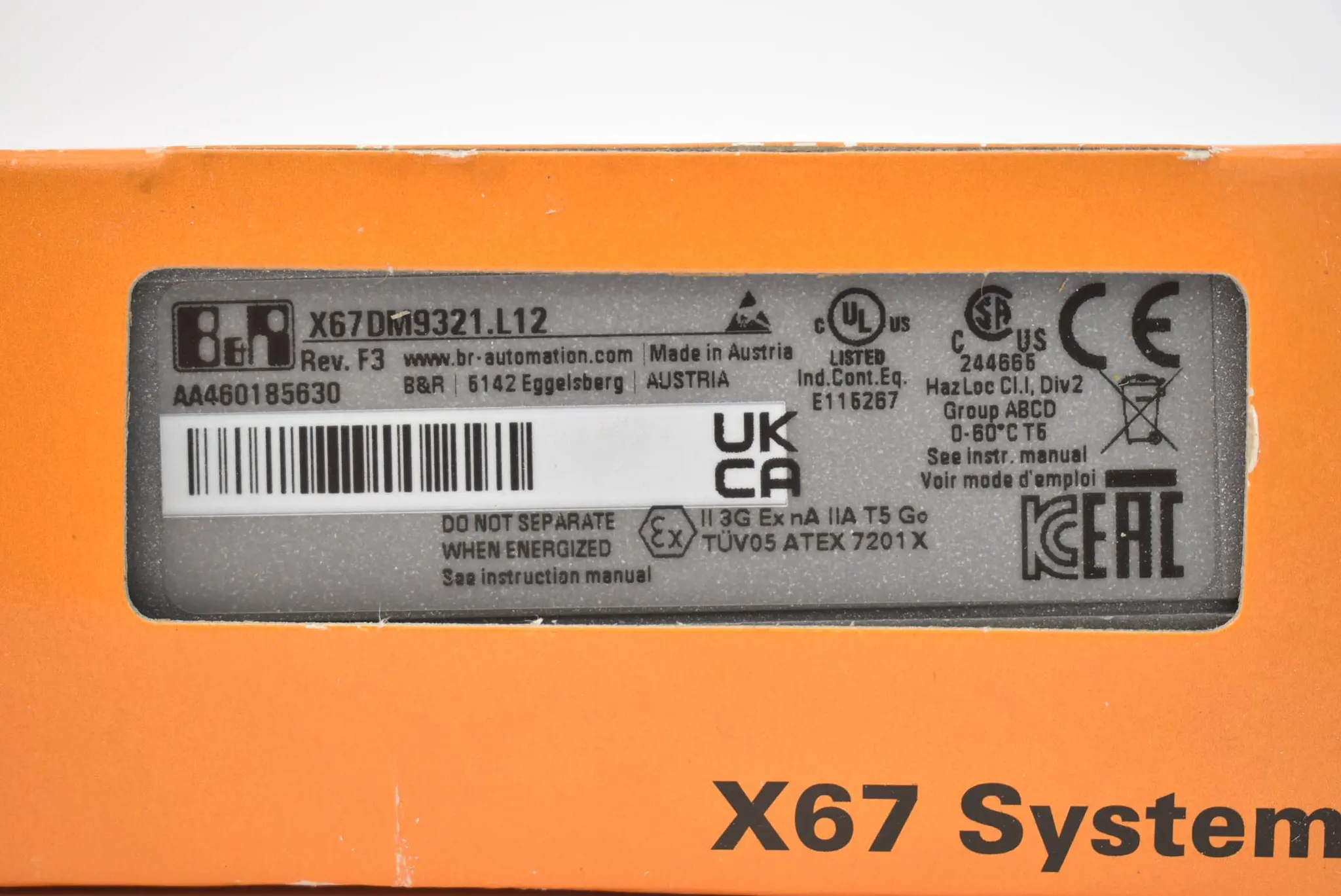Produktfoto 1 von B&R automation digital Mischmodul X67 DM 9321.L12 ( X67DM9321.L12 ) Rev. F3