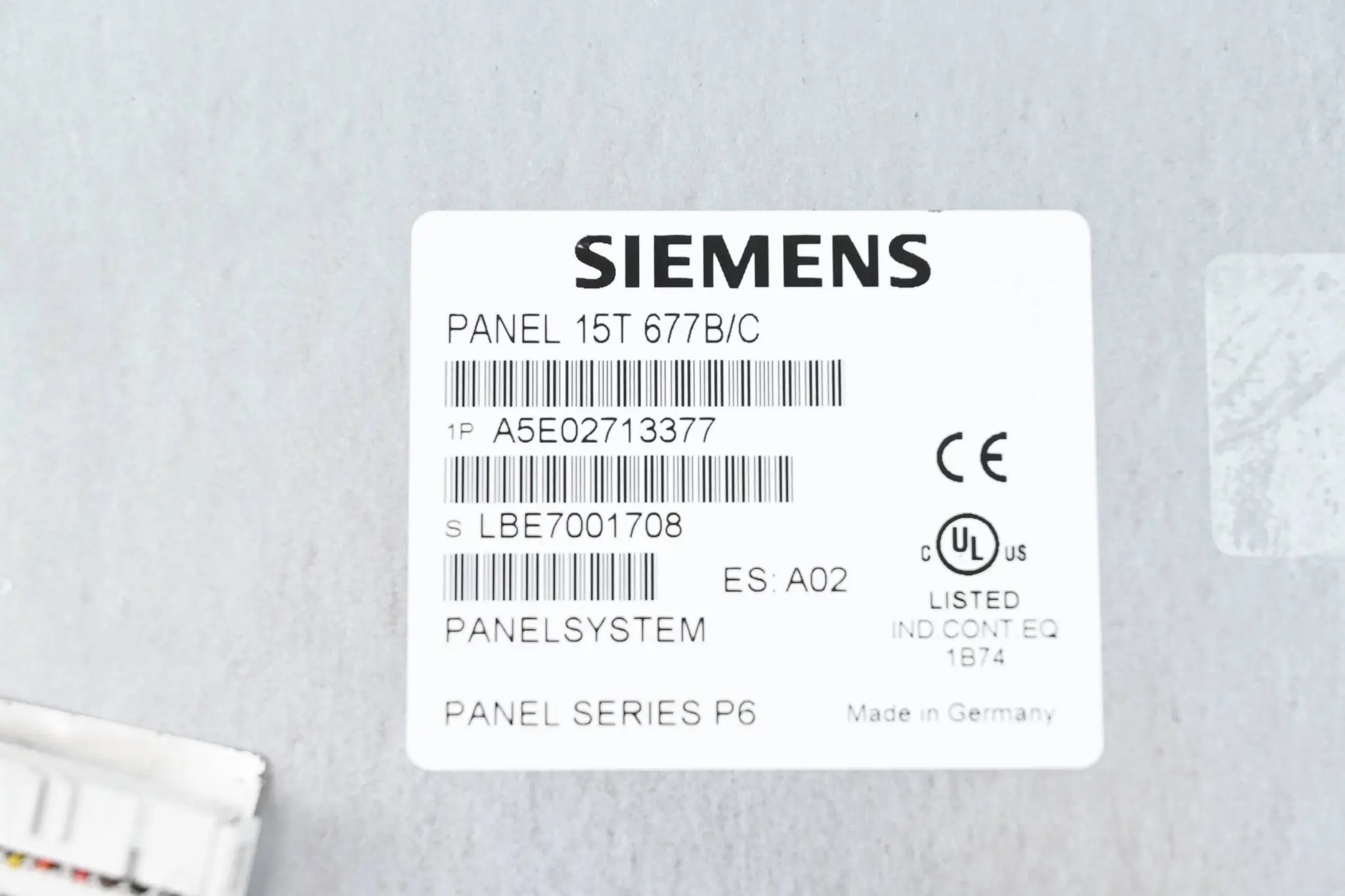 Produktfoto 1 von Siemens Simatic Panel 15T 677B/C A5E02713377