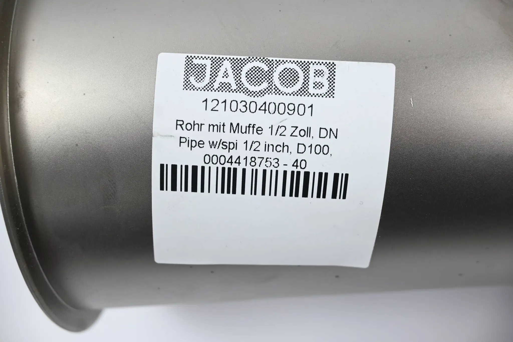 Produktfoto 1 von Jacob Rohr mit Muffe 1/2"  DN100  ( 121030400901 )