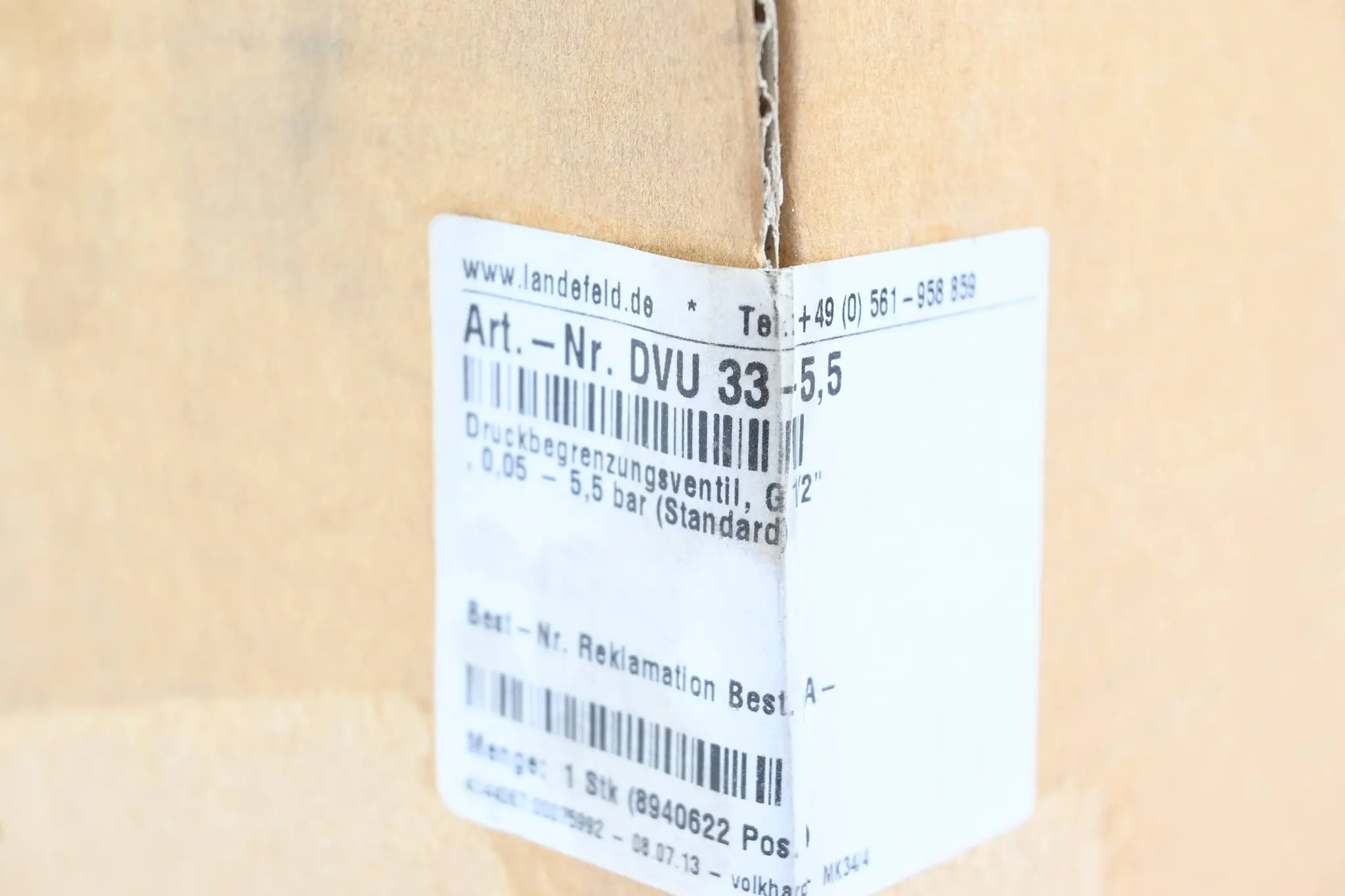 Produktfoto 1 von Landefeld Druckbegrenzungsventil DVU 33-5,5 ( 0,05-5,5 bar )