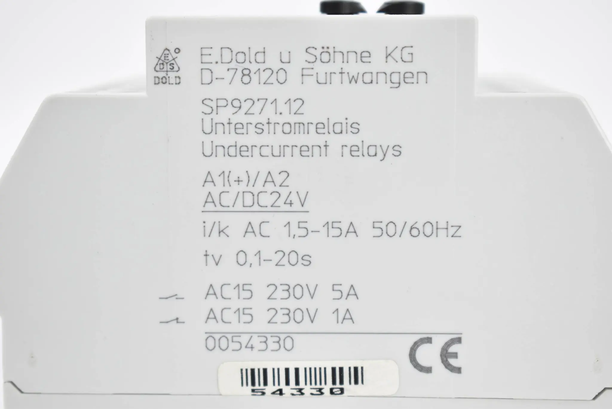 Produktfoto 1 von E.Dold&Söhne Unterstromrelais SP9271.12 ( 0054330 )