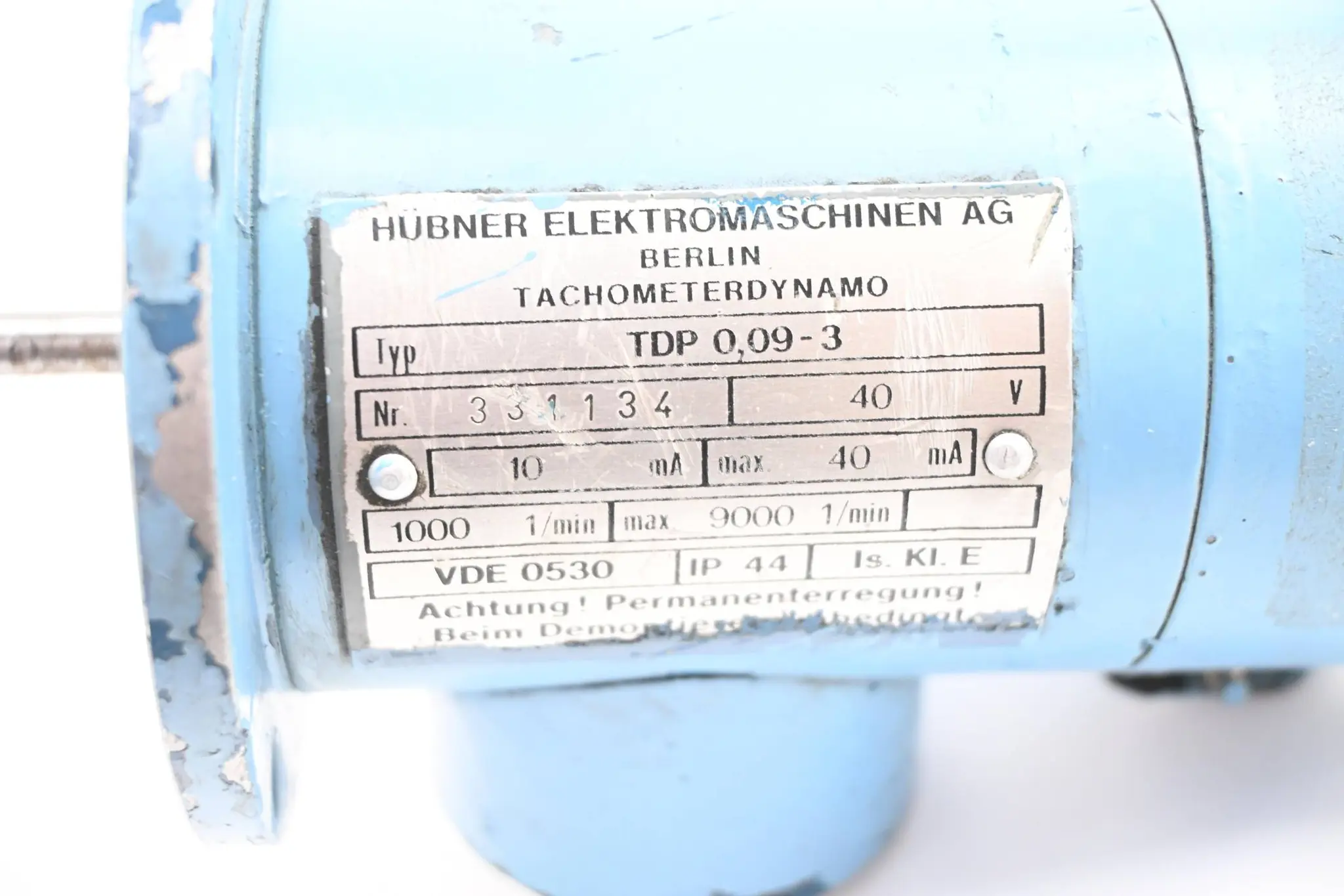 Produktfoto 1 von Hübner DC-Tachogenerator TDP 0,09-3
