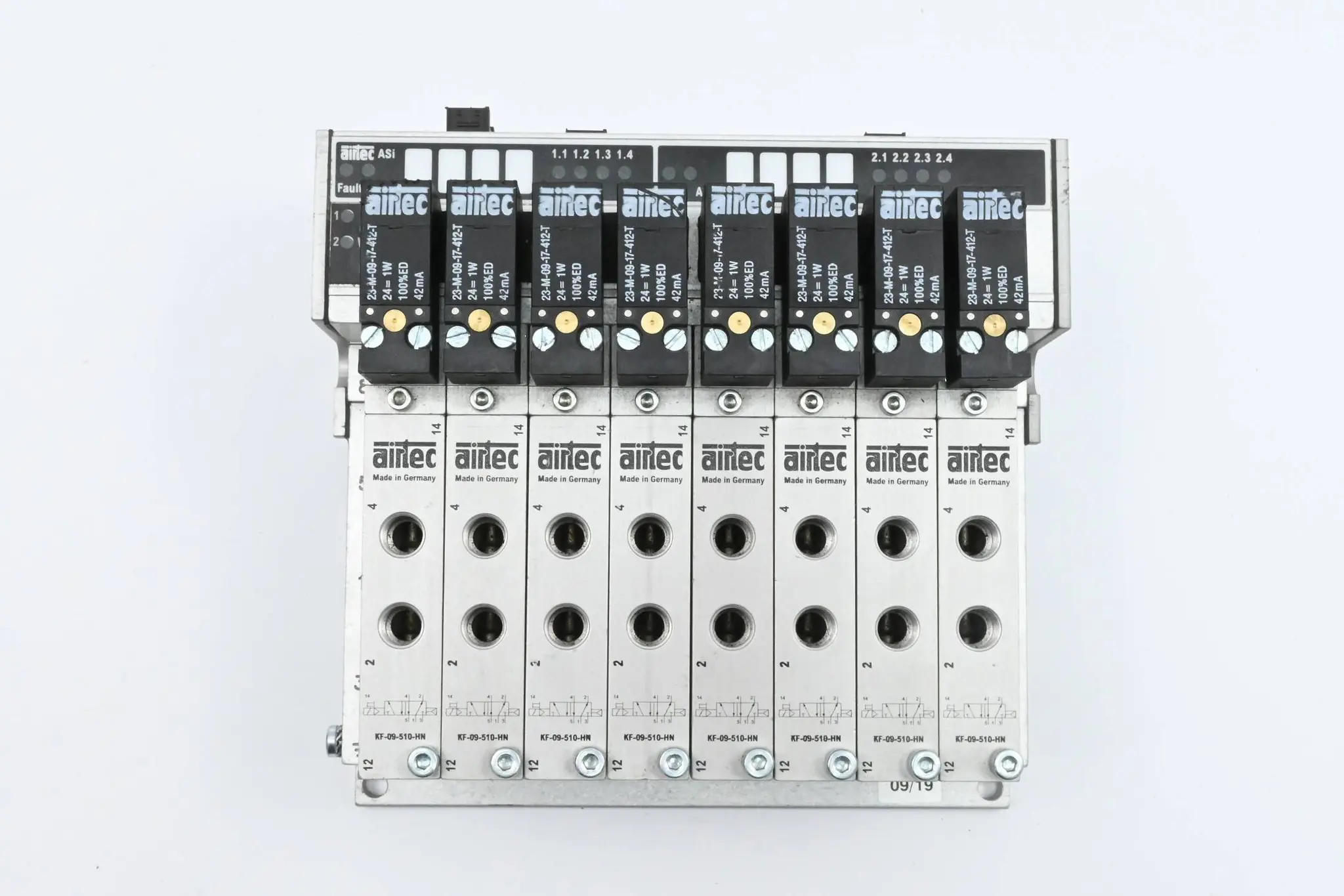 Produktfoto 1 von Airtec Ventilblock 0347998 + 8 Stück Airtec KF-09-510-HN Magnetventil