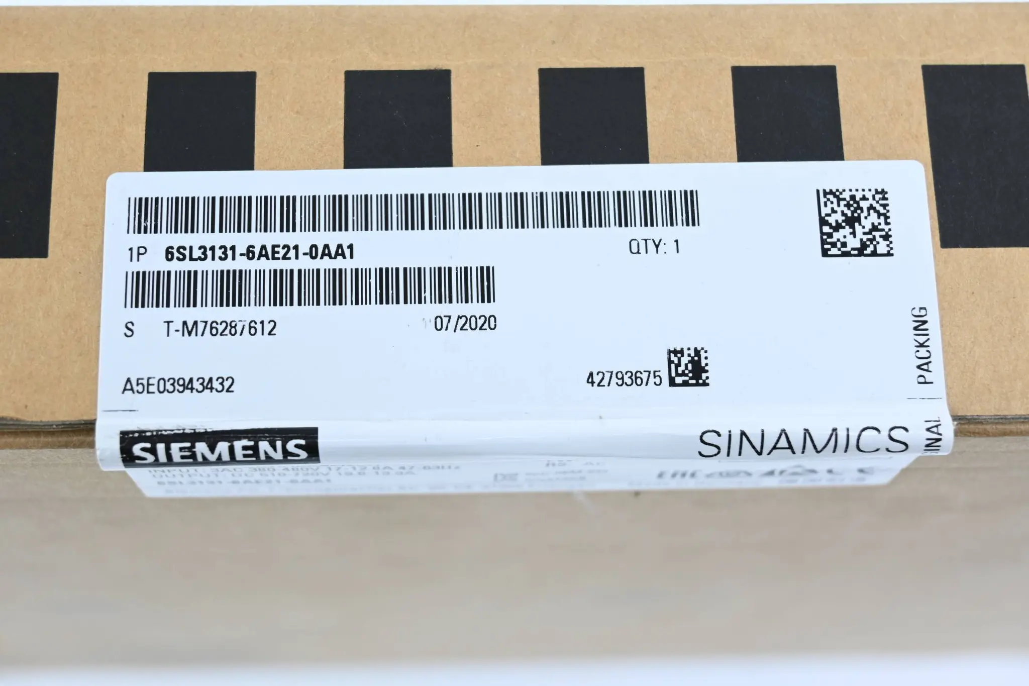 Produktfoto 1 von Siemens Sinamics Smart Line Modul 6SL3131-6AE21-0AA1 ( 6SL3 131-6AE21-0AA1 ) E.C