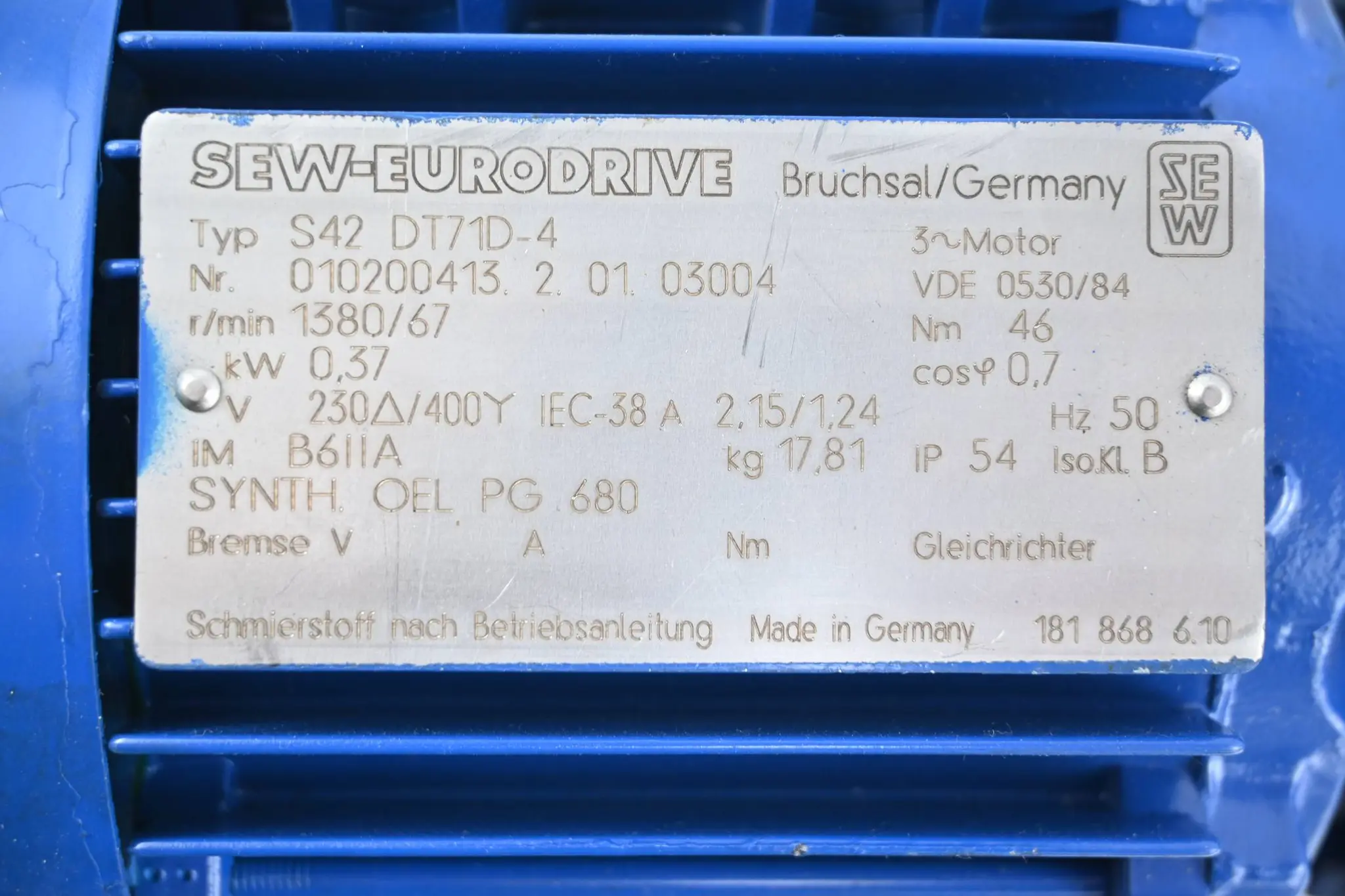 Produktfoto 1 von SEW-Eurodrive Getriebemotor S42DT71D-4 ( S42 DT71D-4 )