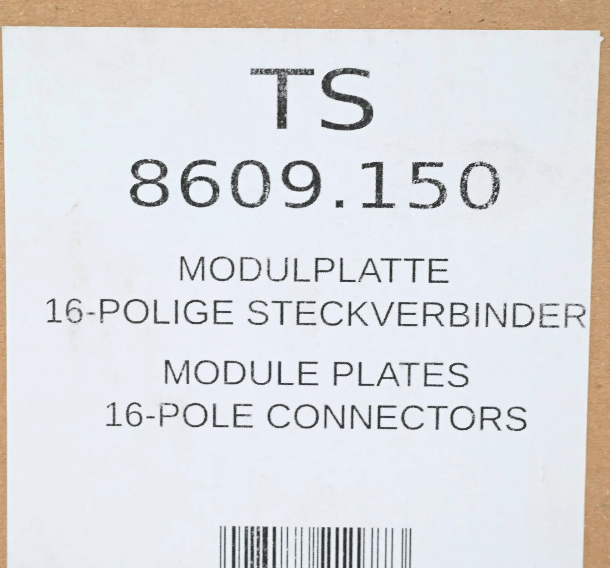 Produktfoto 1 von Rittal Modulplatte 16-Polige Steckverbinder TS 8609.150