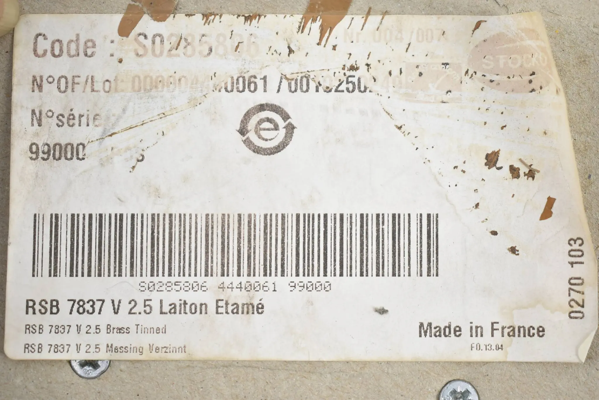 Produktfoto 1 von Stocko Aderendhülsen in Bandform RSB 7837 V 2.5 Laiton Etamé auf Rolle