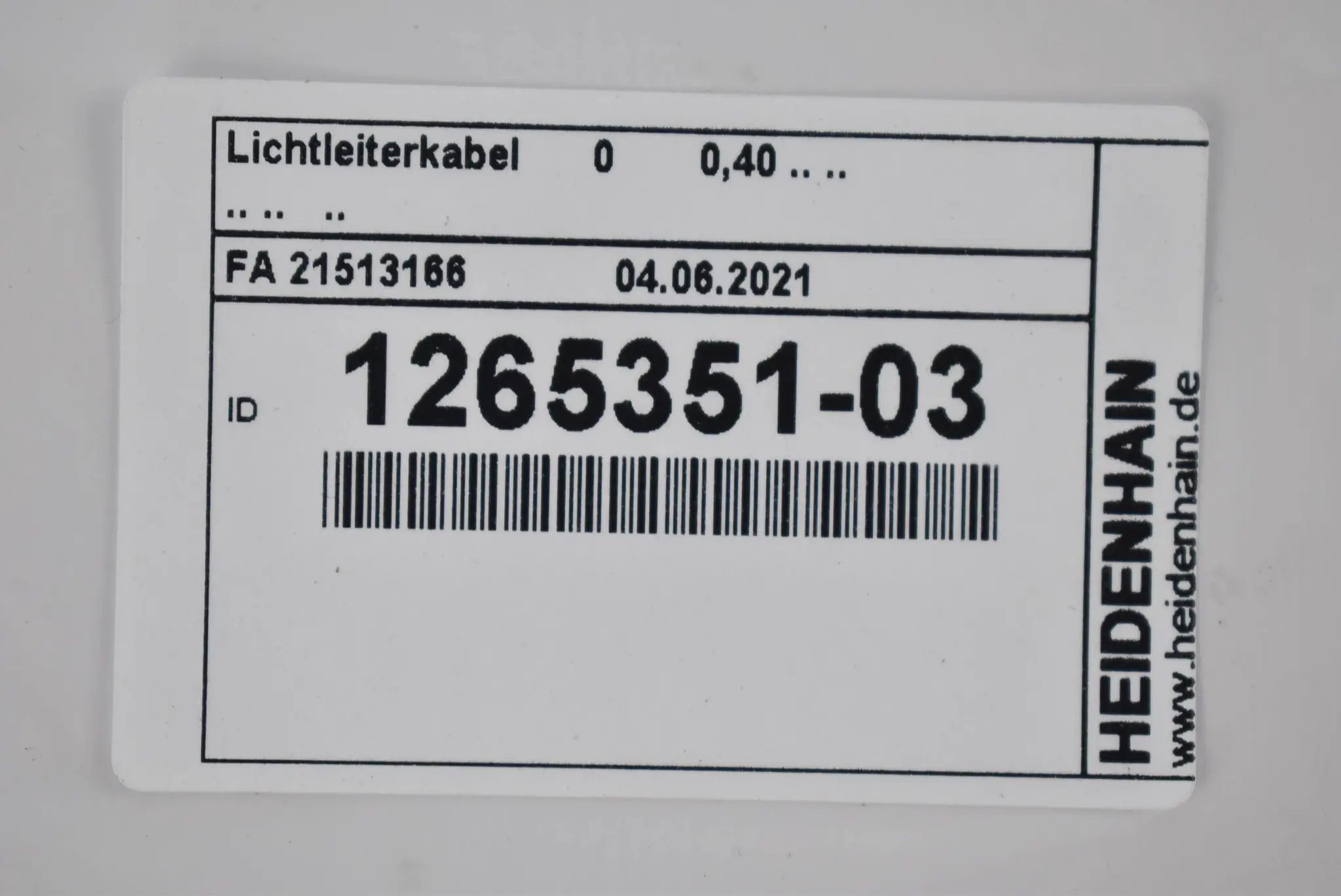 Produktfoto 1 von Heidenhain Lichtleiterkabel 1265351-03 ( FA 21513166 ) 0,40m