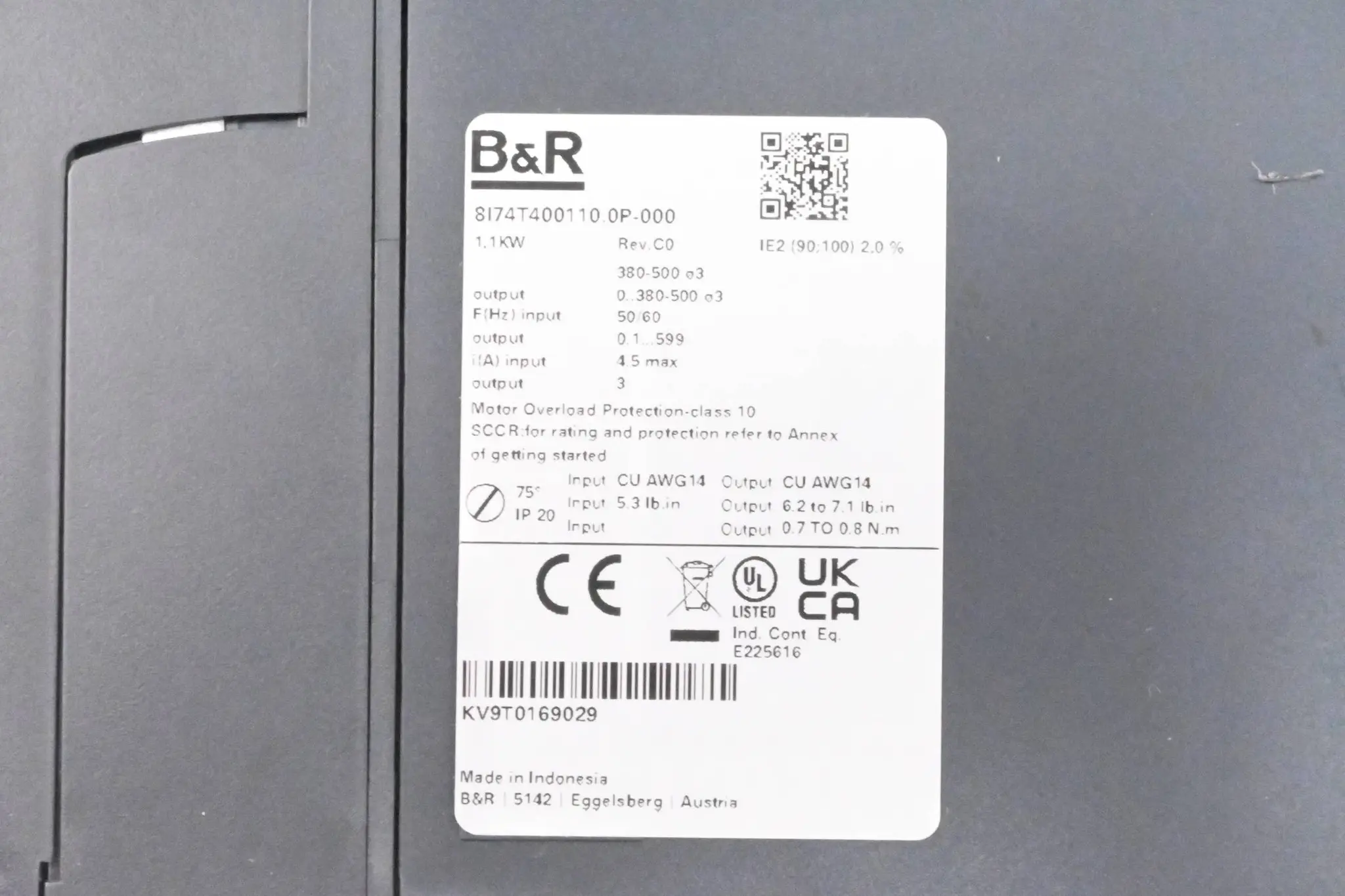 Produktfoto 1 von B&R Automation ACOPOSinverter P74 8I74T400110.0P-000