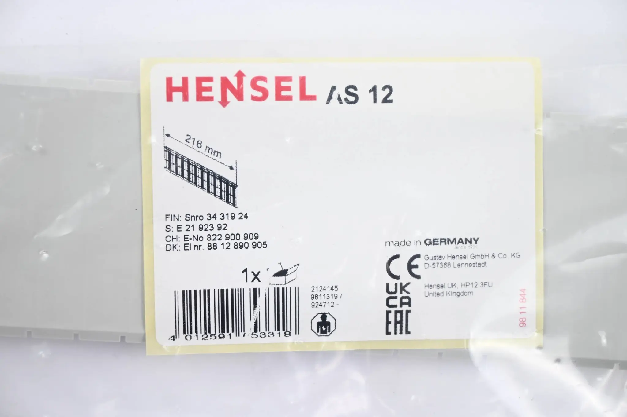 Produktfoto 1 von Hensel Abdeckstreifen AS 12 ( AS12 )
