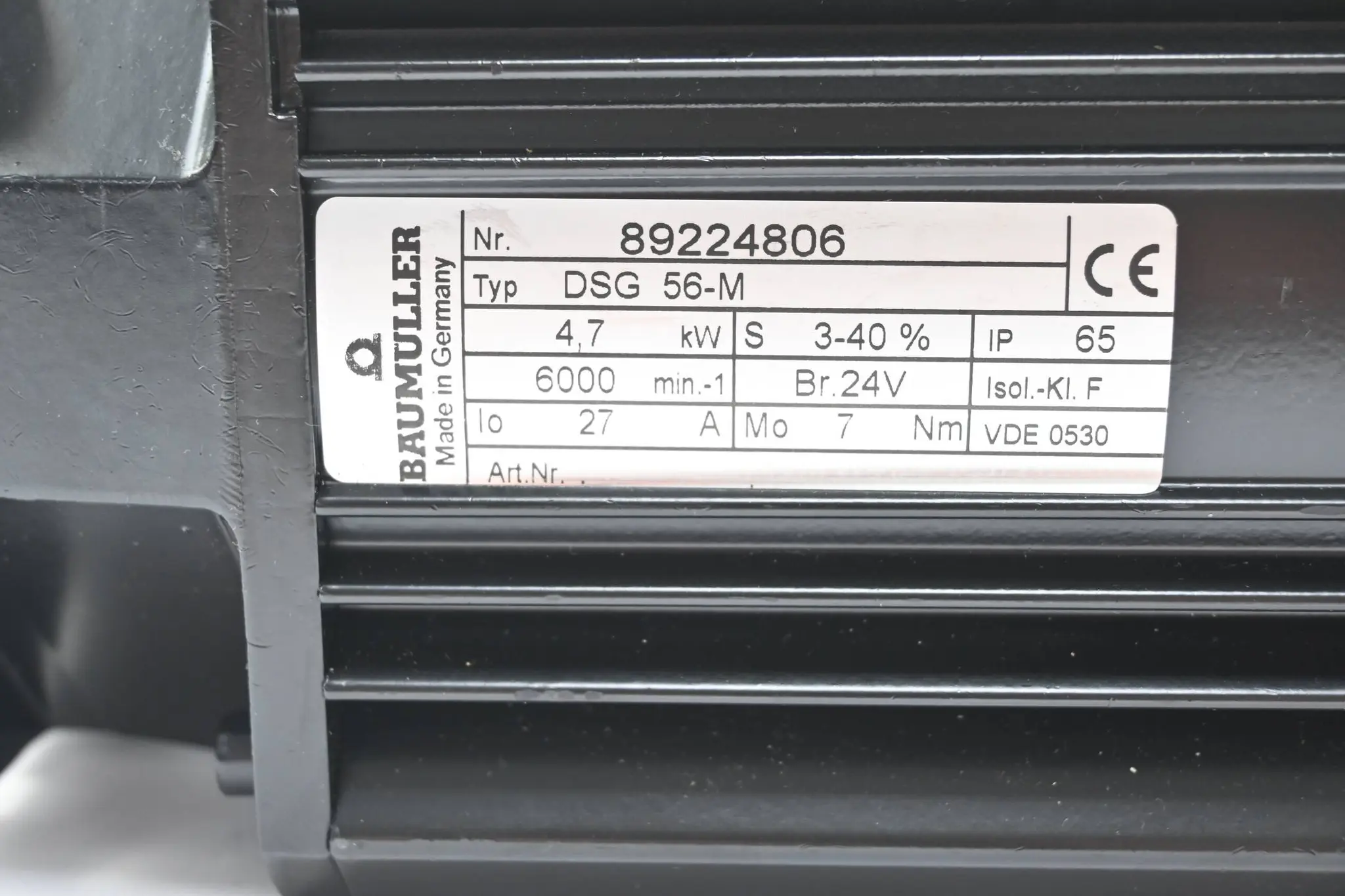 Produktfoto 1 von Baumüller Servomotor DSG 56-M ( DSG56-M ) 4,7kW 6000min.-1