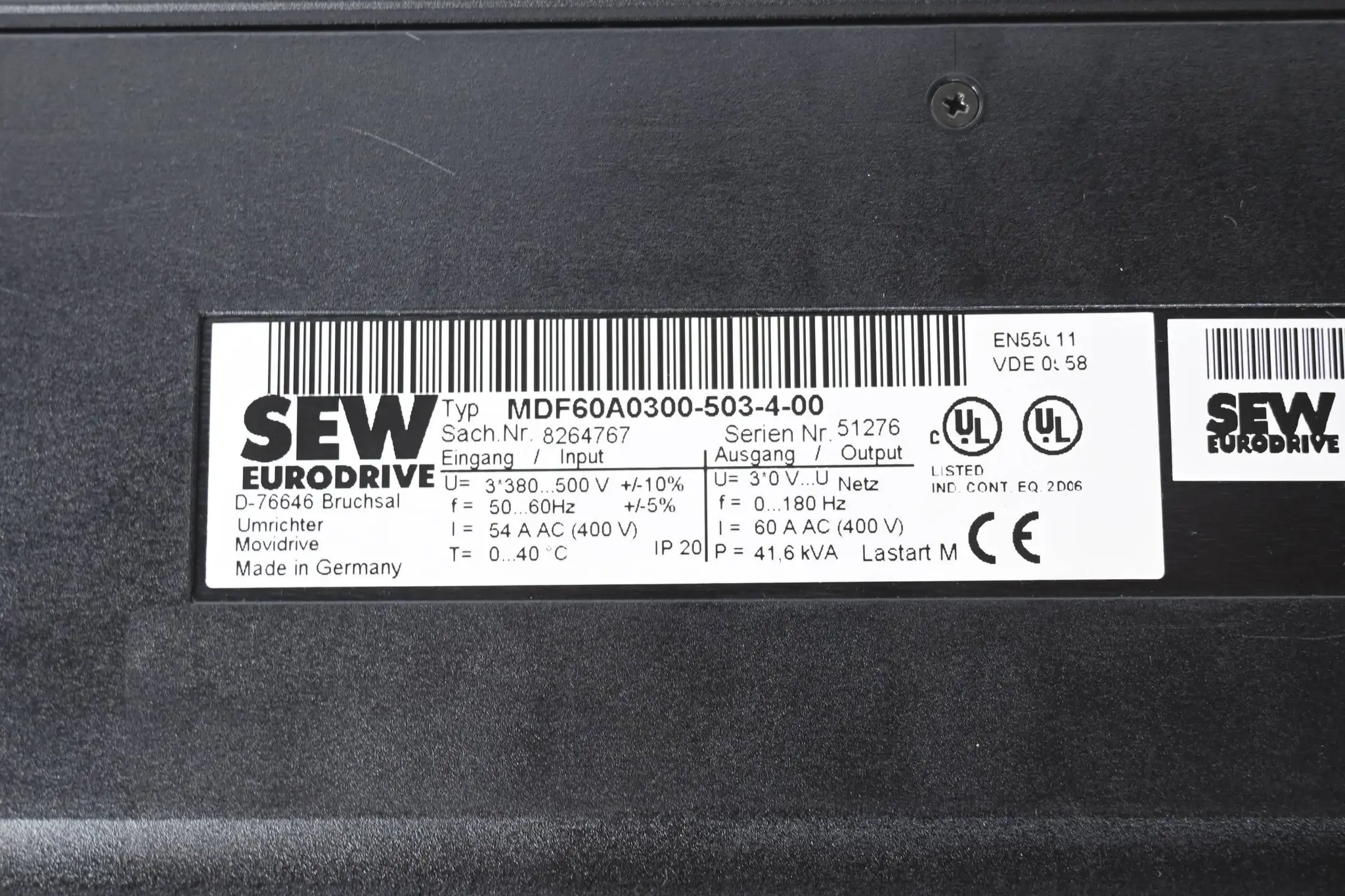 Produktfoto 1 von SEW-Eurodrive Movidrive Umrichter MDF60A0300-503-4-00 inkl. MDX60A0030-503-4-00