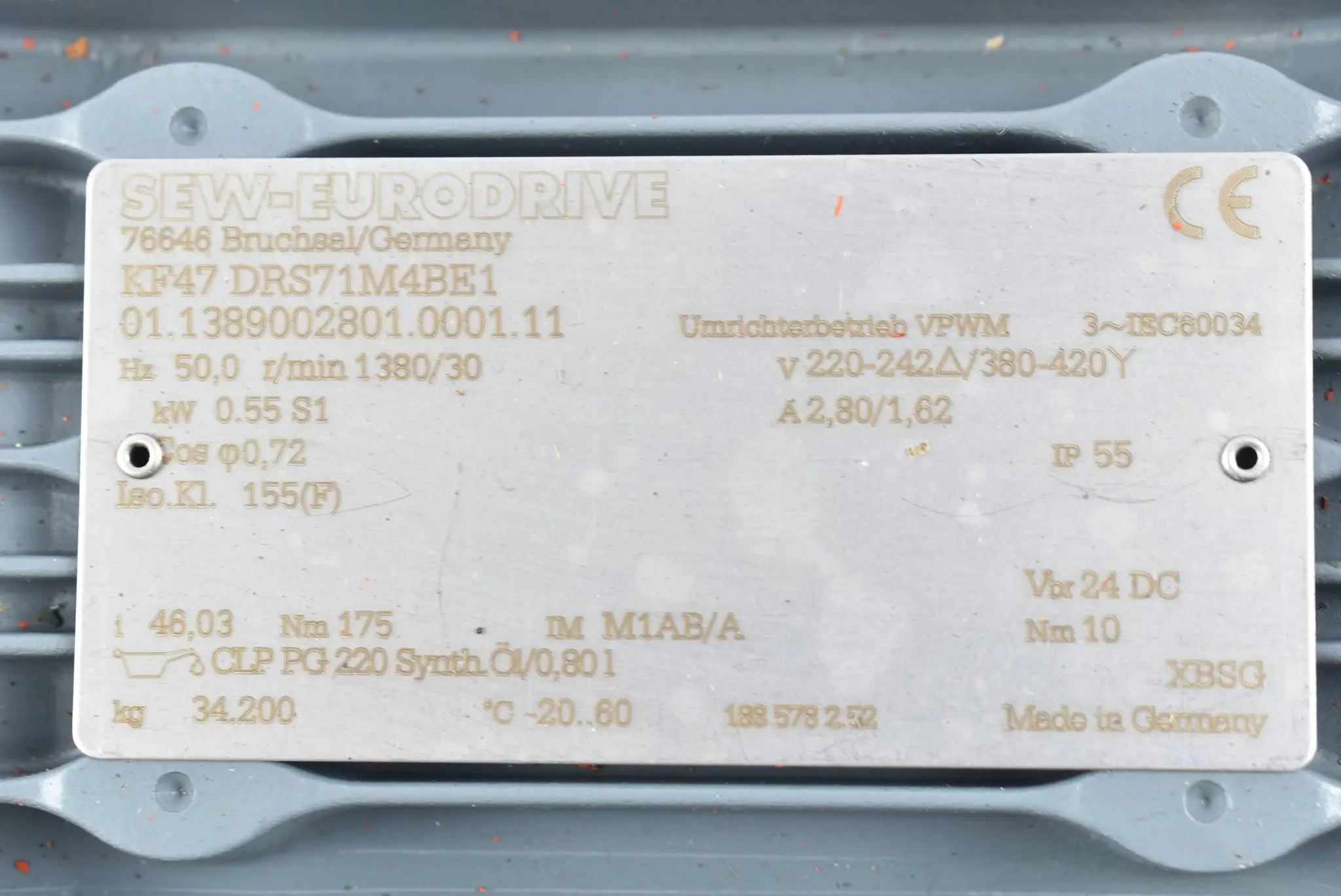 Produktfoto 1 von SEW-Eurodrive 3~ Getriebemotor KF47DRS71M4BE1 ( KF47 DRS71M4BE1 ) 0,55 kW