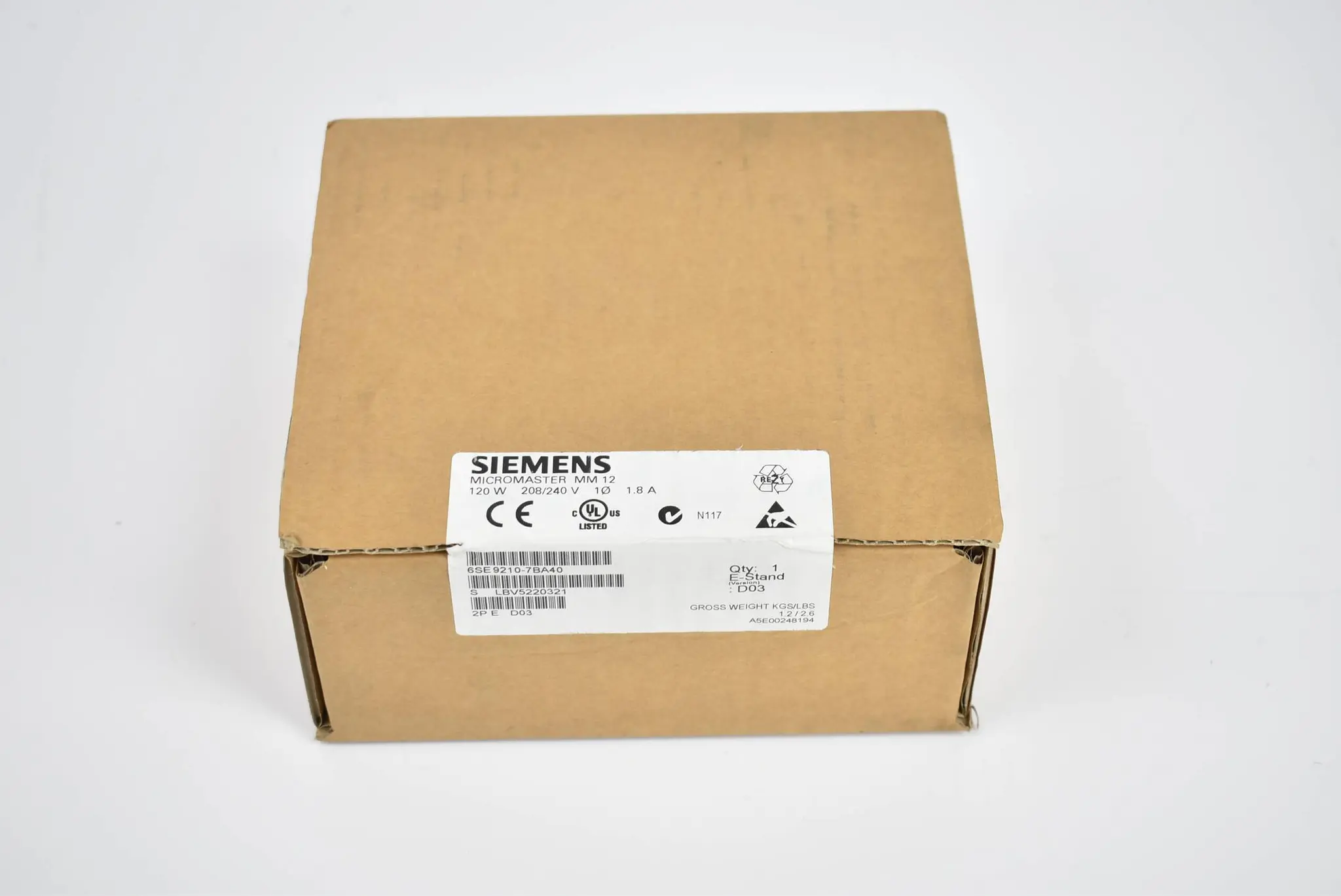 Produktfoto 1 von Siemens Micromaster 6SE9210-7BA40 ( 6SE9 210-7BA40 ) D03