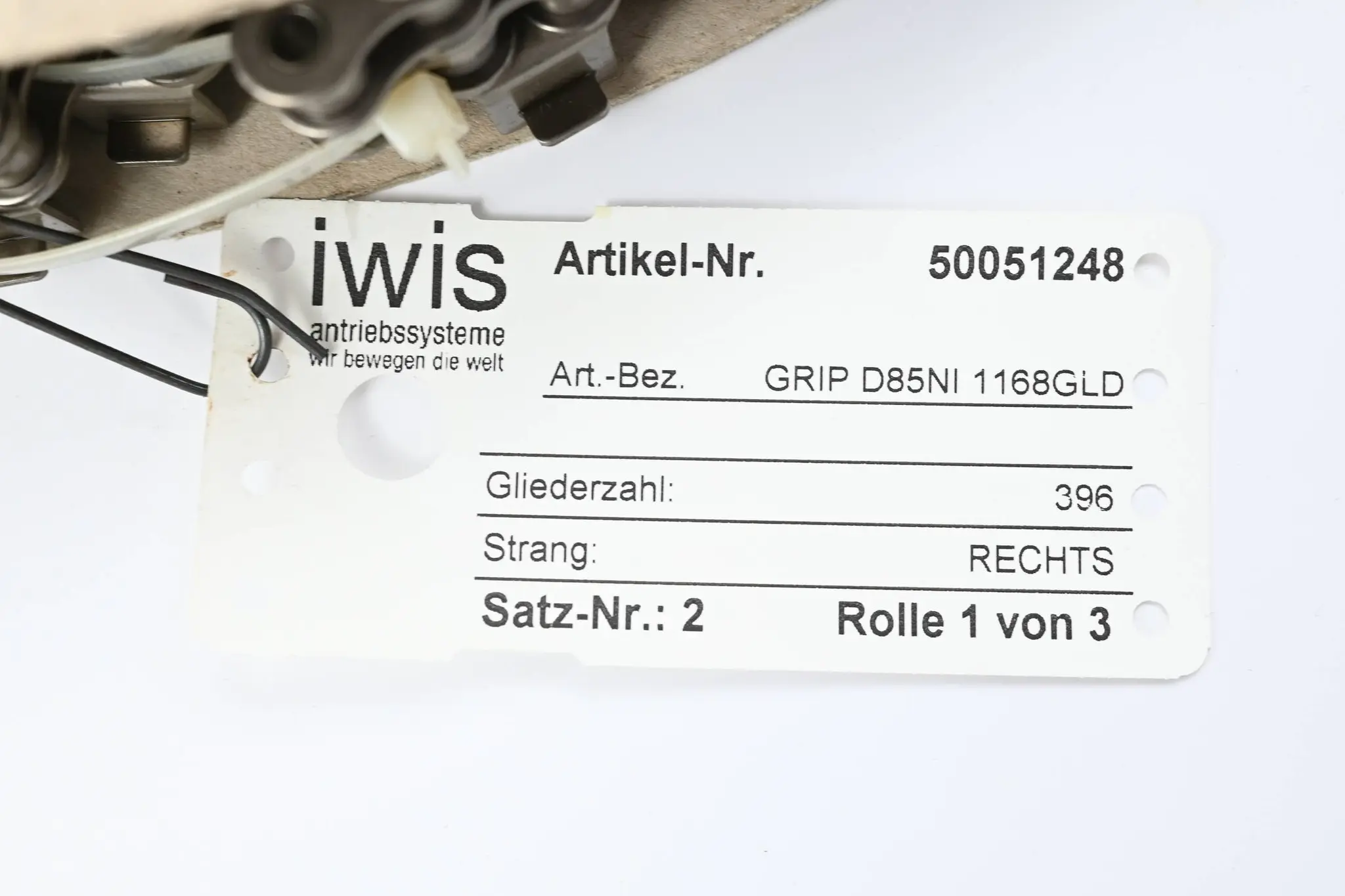 Produktfoto 1 von Iwis Steuerkette GRIP D85NI 1168GLD ( 50051248 )