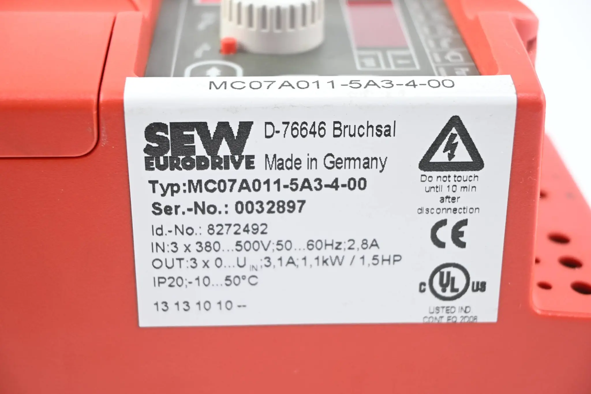 Produktfoto 1 von SEW-Eurodrive Movitrac Umrichter MC07A011-5A3-4-00 ( 8272492 )