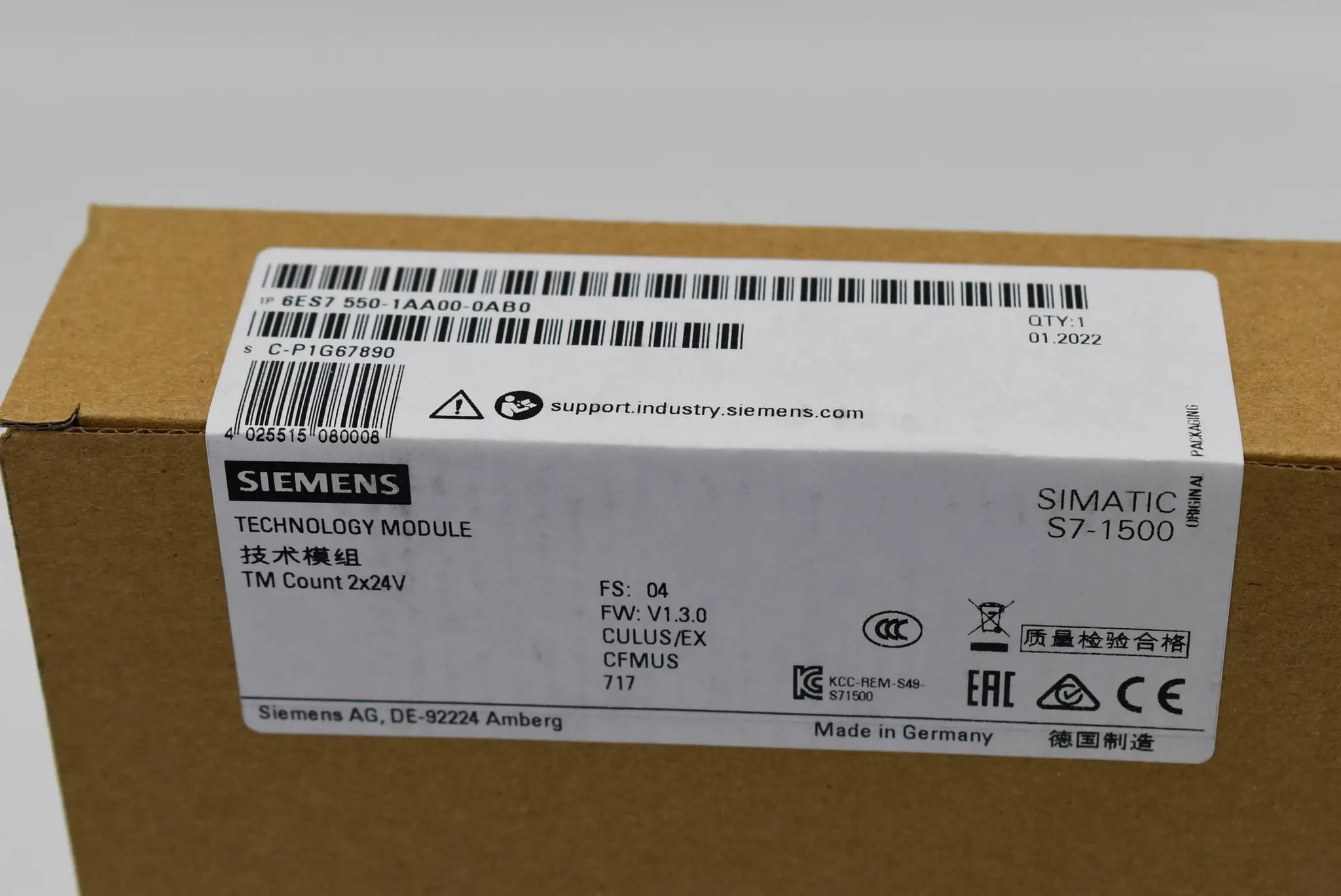 Produktfoto 1 von Siemens simatic S7-1500 6ES7 550-1AA00-0AB0 ( 6ES7550-1AA00-0AB0 ) FS4