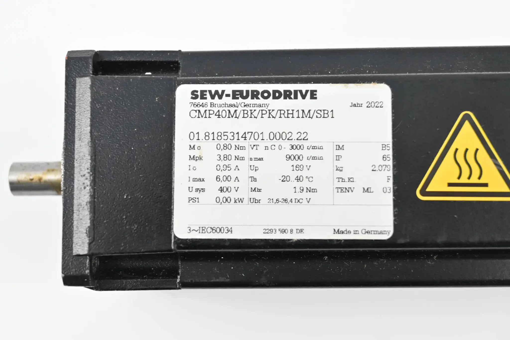 Produktfoto 1 von SEW-Eurodrive Servomotor CMP40M/BK/PK/RH1M/SB1