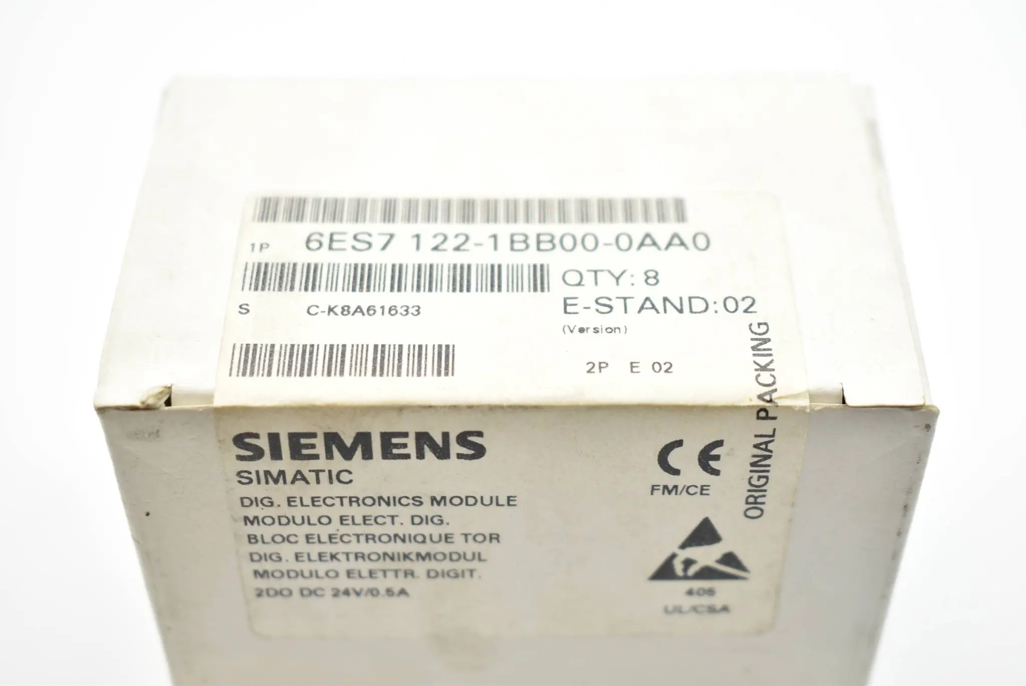 Produktfoto 1 von Siemens simatic SC 8 Stück in VPE 6ES7 122-1BB00-0AA0 ( 6ES7122-1BB00-0AA0 ) E.2
