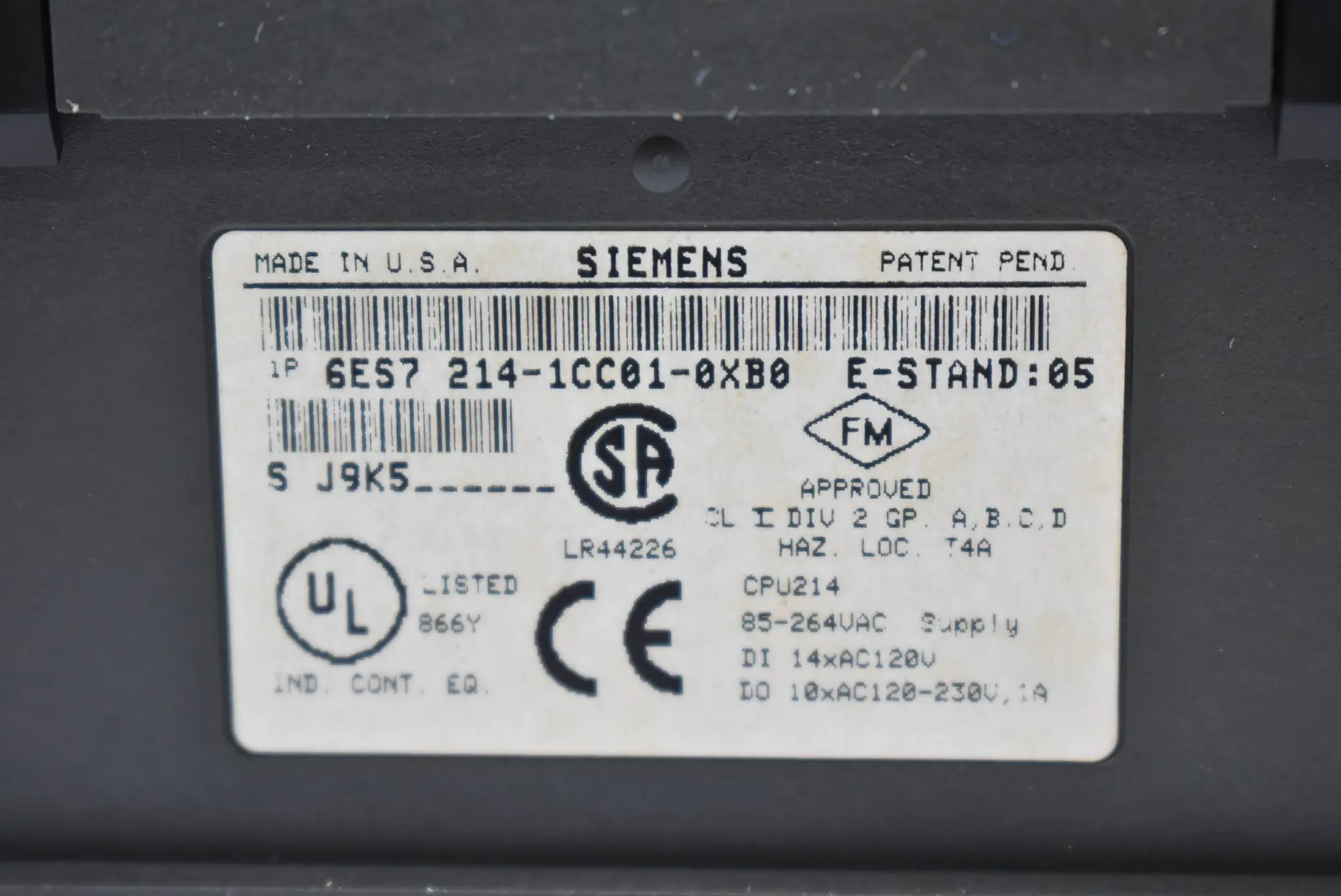 Produktfoto 1 von Siemens simatic S7-200 CPU 214 6ES7 214-1CC01-0XB0 ( 6ES7214-1CC01-0XB0 )
