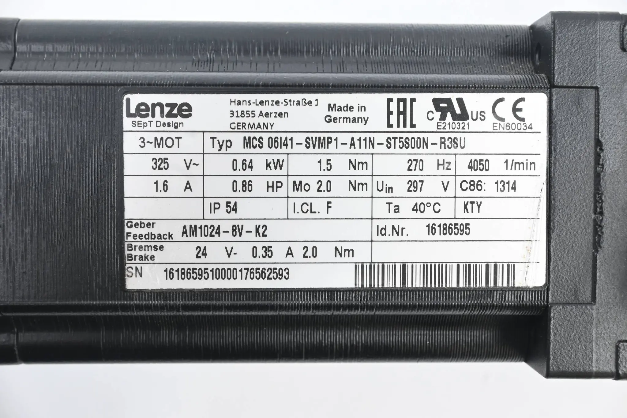 Produktfoto 1 von Lenze 3~ Motor MCS 06I41-SVMP1-A11N-ST5S00N-R3SU ( 16186595 ) inkl. Getriebe