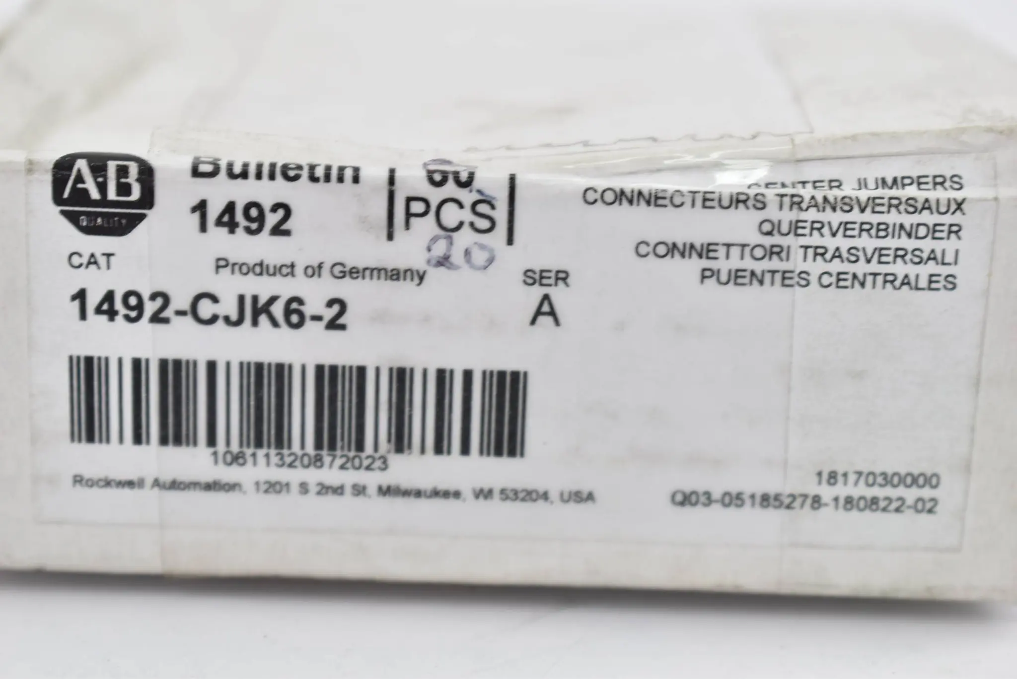 Produktfoto 1 von Allen-Bradley Querverbinder 1492-CJK6-2 20 Stück