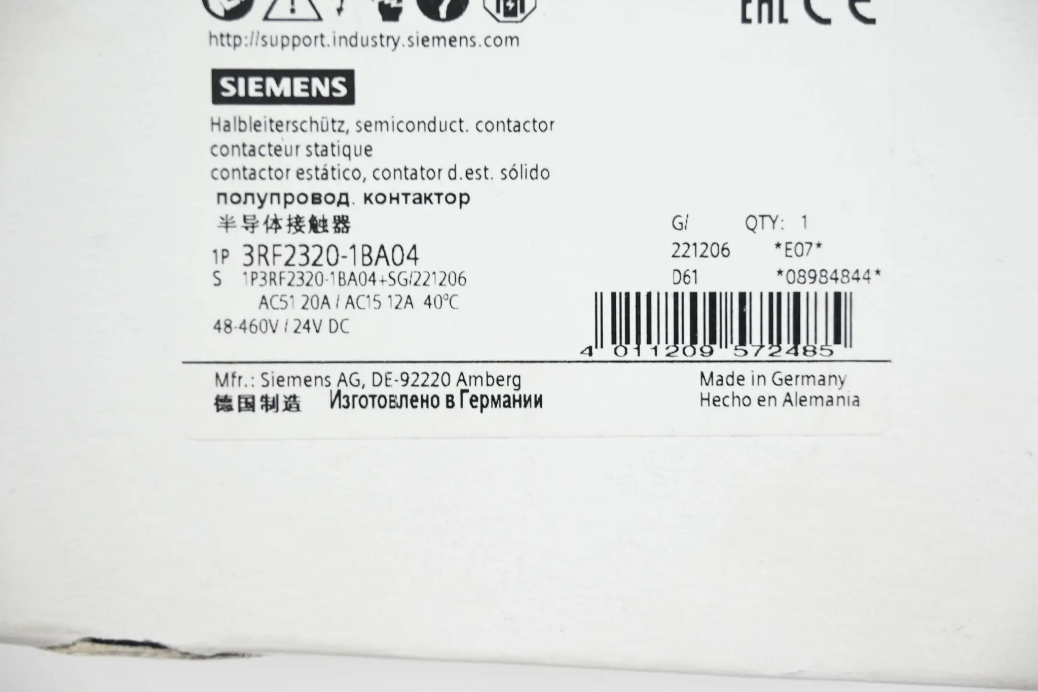 Produktfoto 1 von Siemens Sirius Halbleiterschütz 3RF2320-1BA04 ( 3RF2 320-1BA04 )