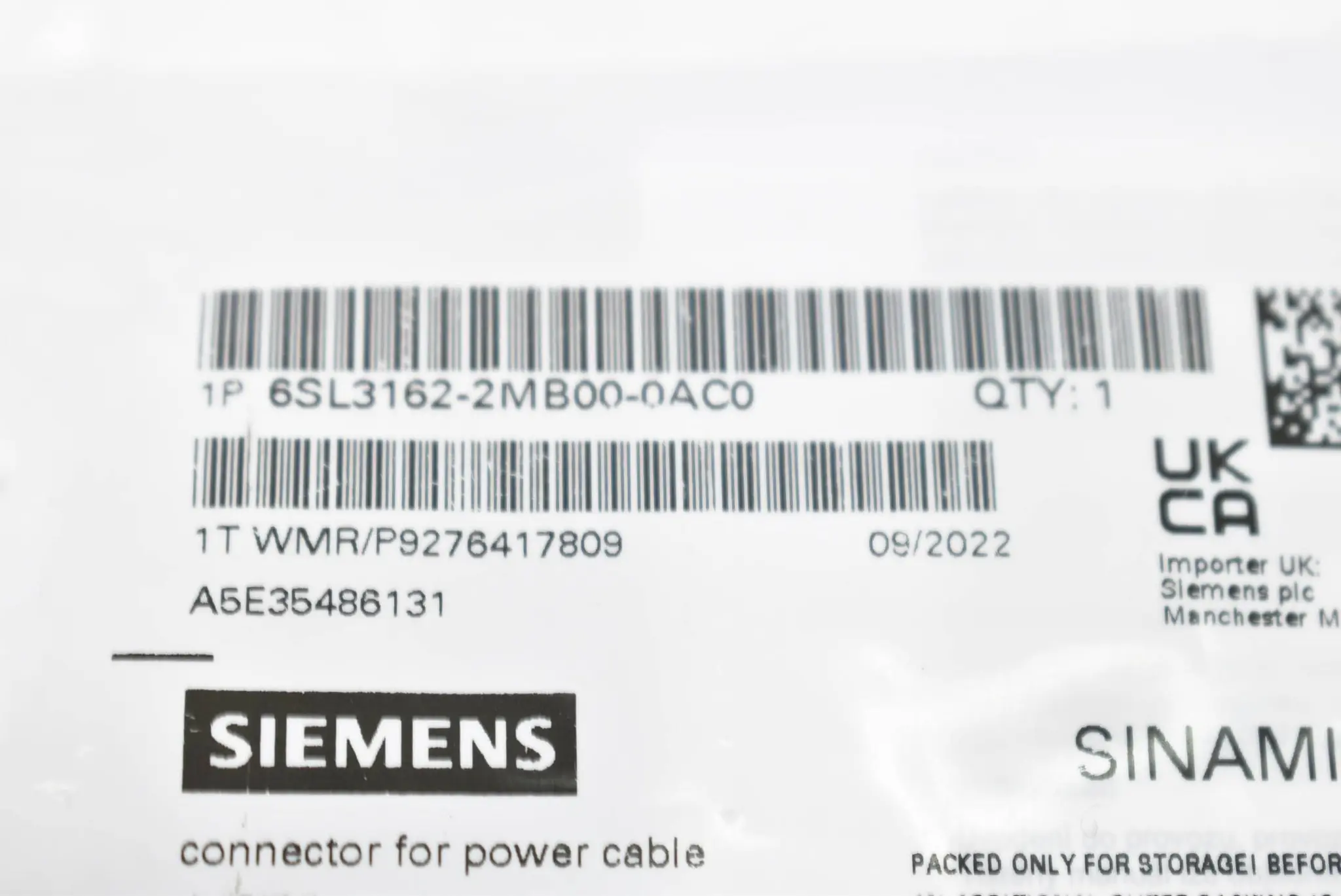Produktfoto 1 von Siemens S120 Leistungsstecker 6SL3162-2MB00-0AC0 ( 6SL3 162-2MB00-0AC0 ) EA