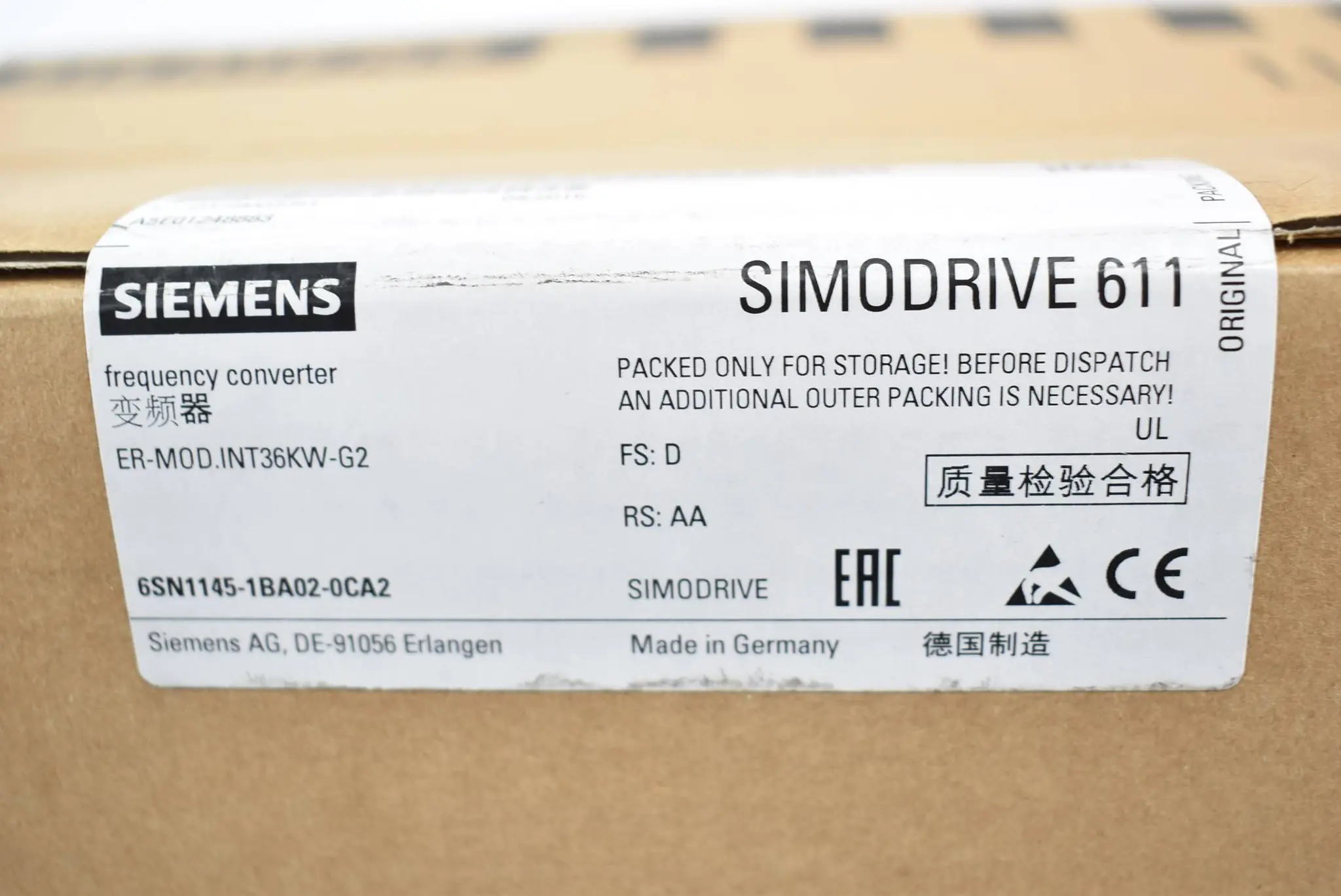 Produktfoto 1 von Siemens Ein-/Rückspeisemodul 47kW 6SN1145-1BA02-0CA2 ( 6SN1 145-1BA02-0CA2 ) E.D