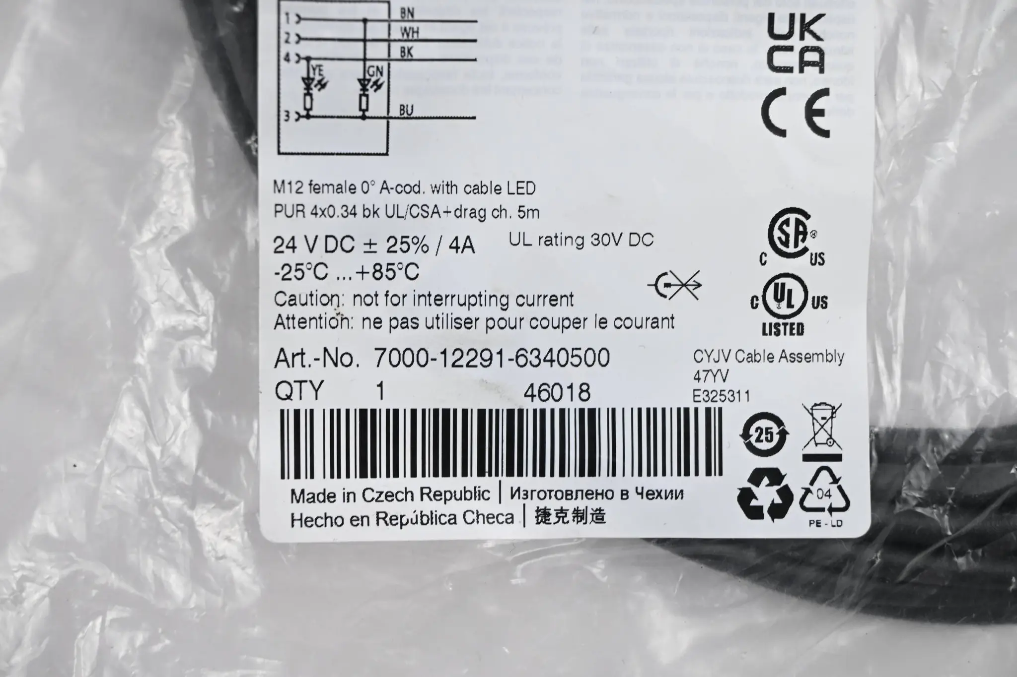 Produktfoto 1 von Murr Elektronik Sensor-/Aktorleitung 7000-12291-6340500 ( 5,0m )