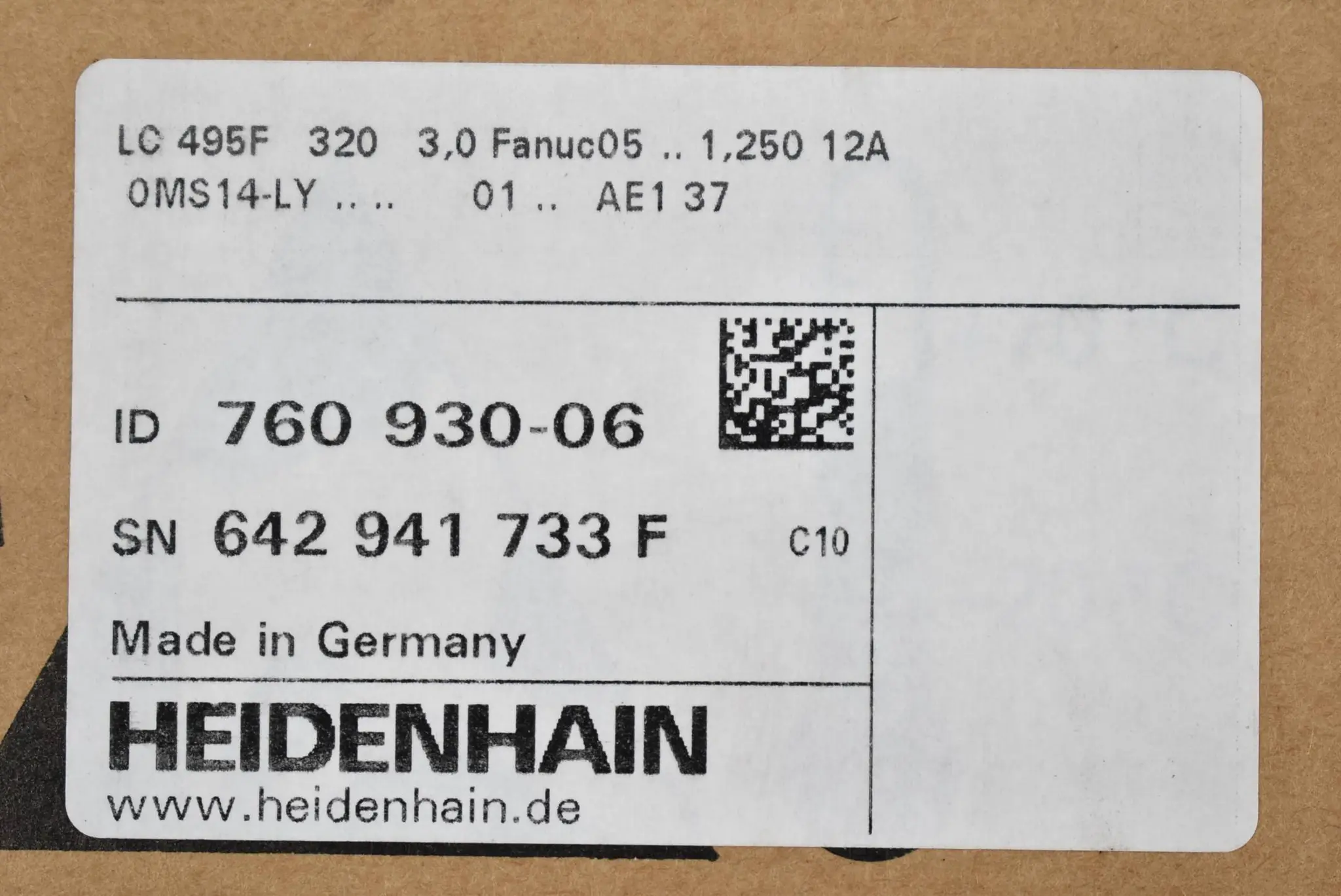 Produktfoto 1 von Heidenhain Absolutes gekapseltes Längenmessgerät LC 495F 320 ( 760 930-06 ) C10