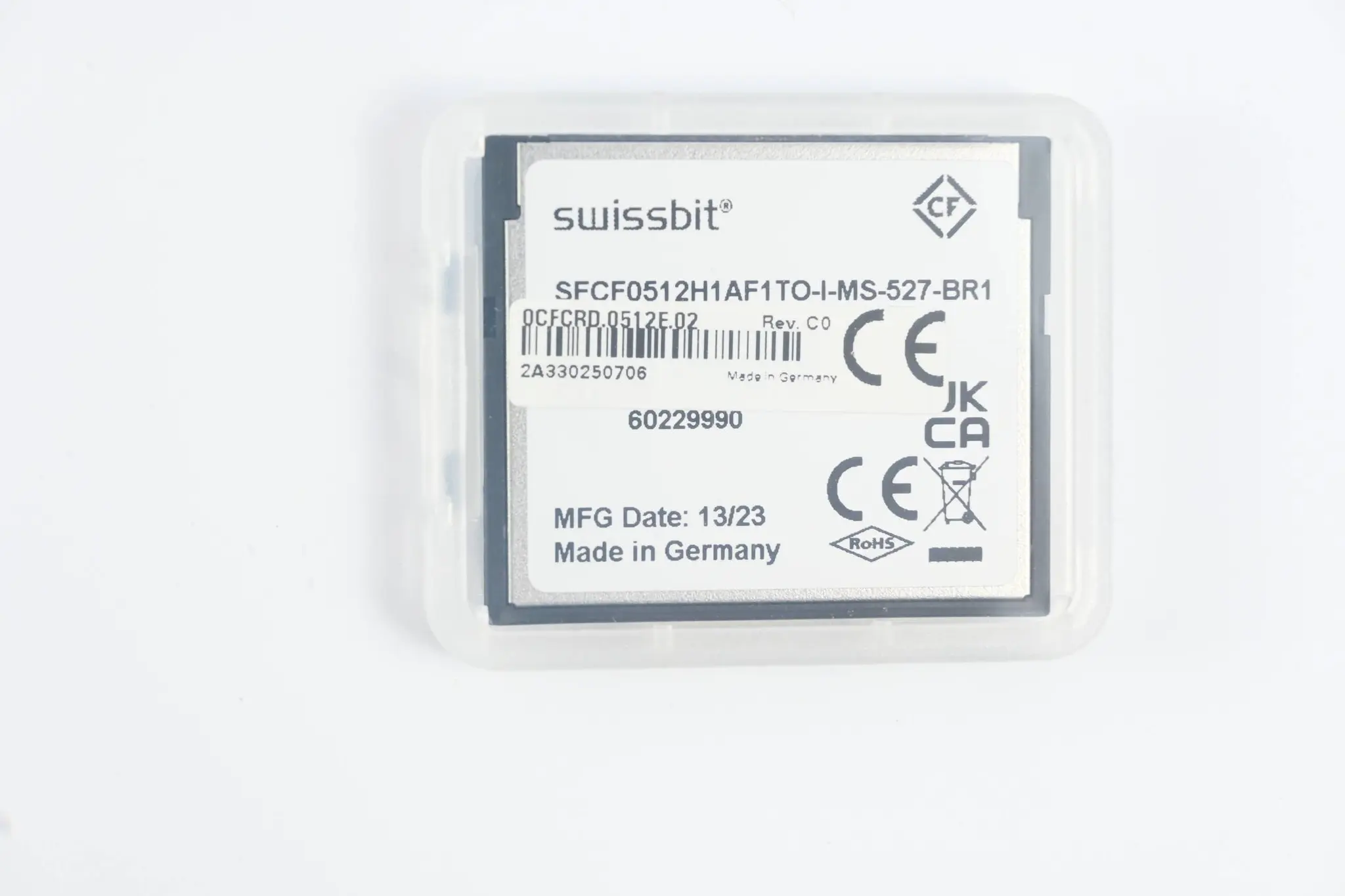 Produktfoto 1 von B&R Automation Swissbit Speicherkarte CompactFlash 512MB 0CFCRD.0512E.02 Rev. C0