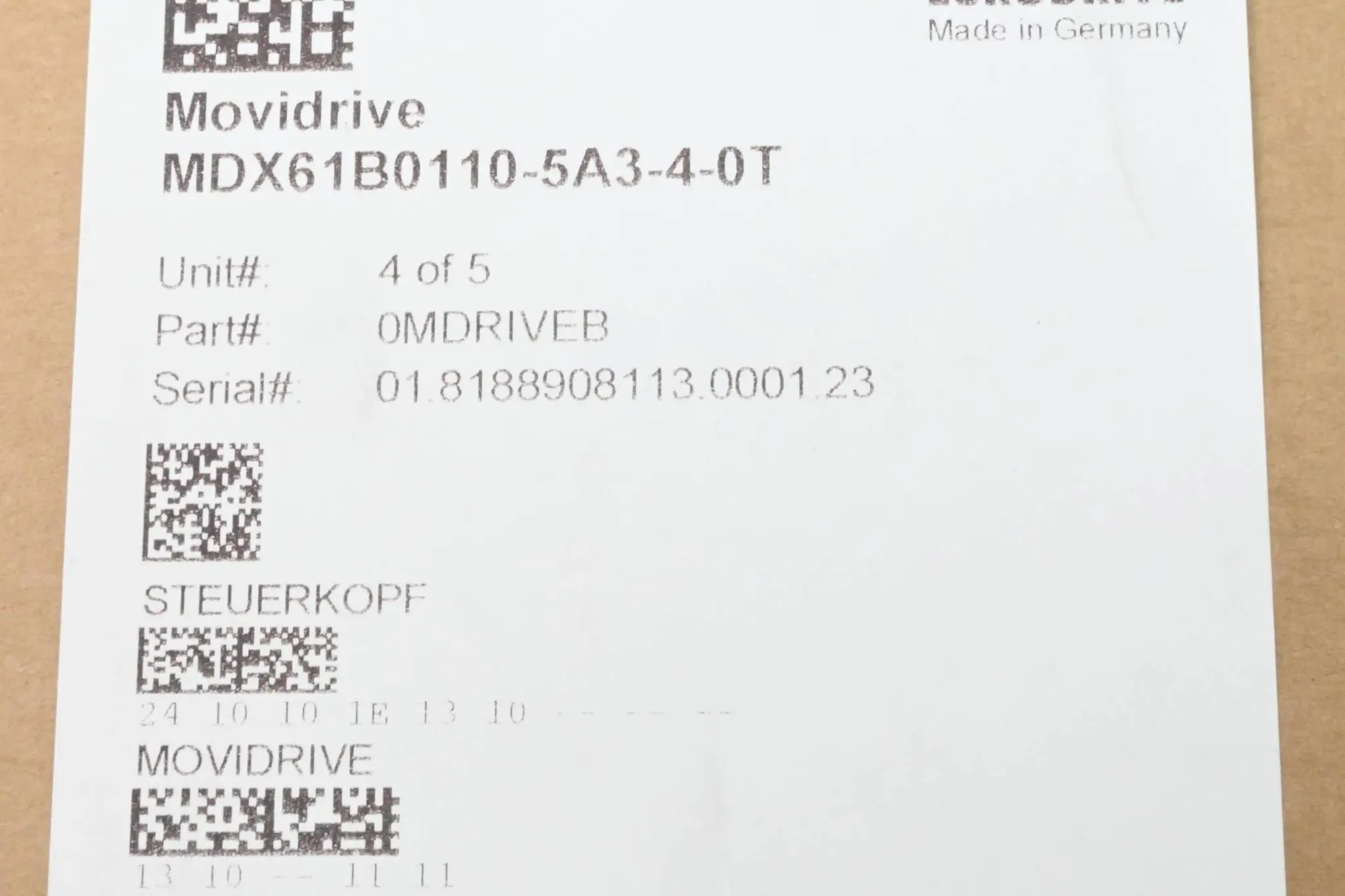 Produktfoto 1 von SEW-Eurodrive Movidrive MDX61B0110-5A3-4-0T