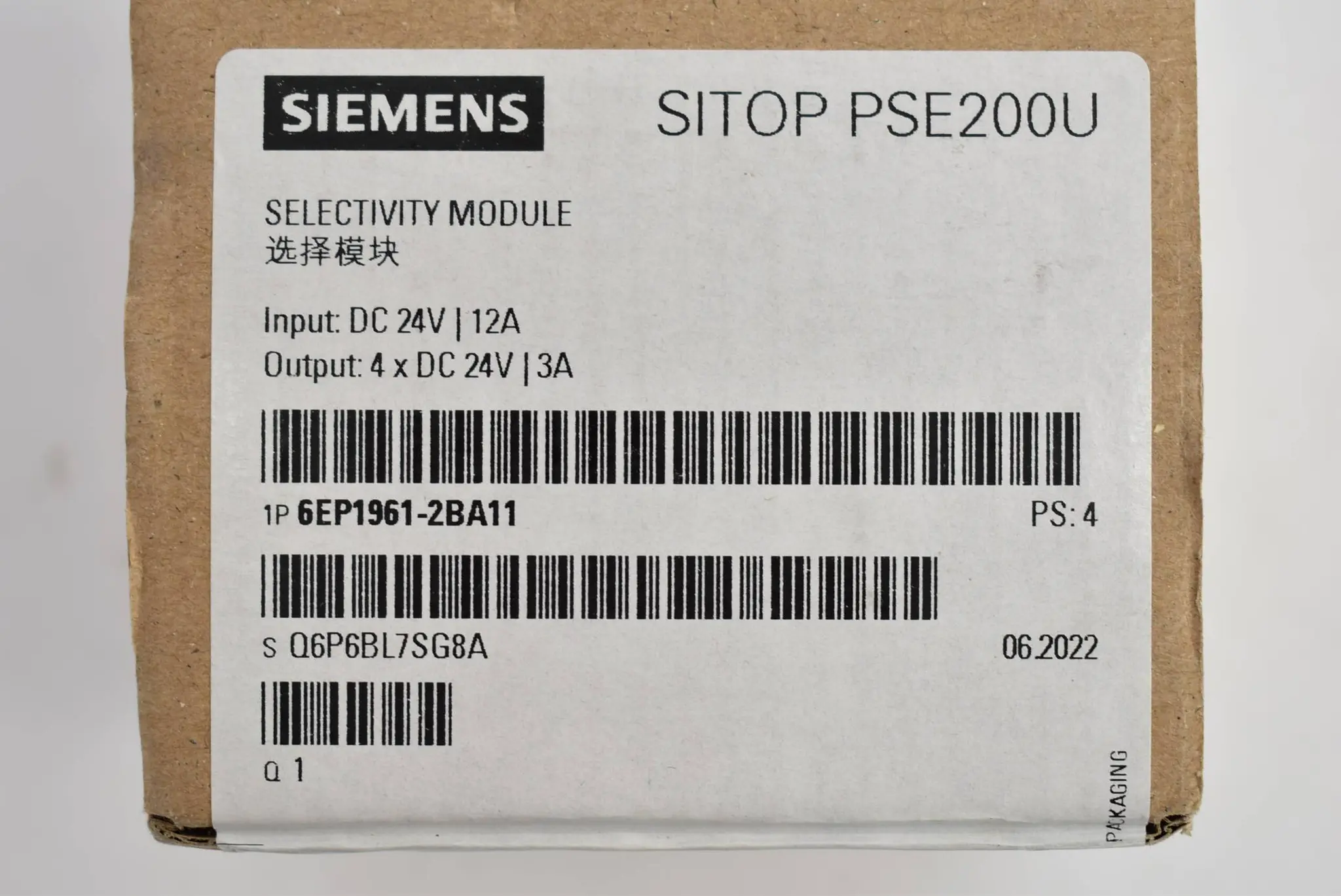 Produktfoto 1 von Siemens sitop PSE200U 4-kanal DC 24V 12 A 6EP1 961-2BA11 ( 6EP1961-2BA11 ) E4