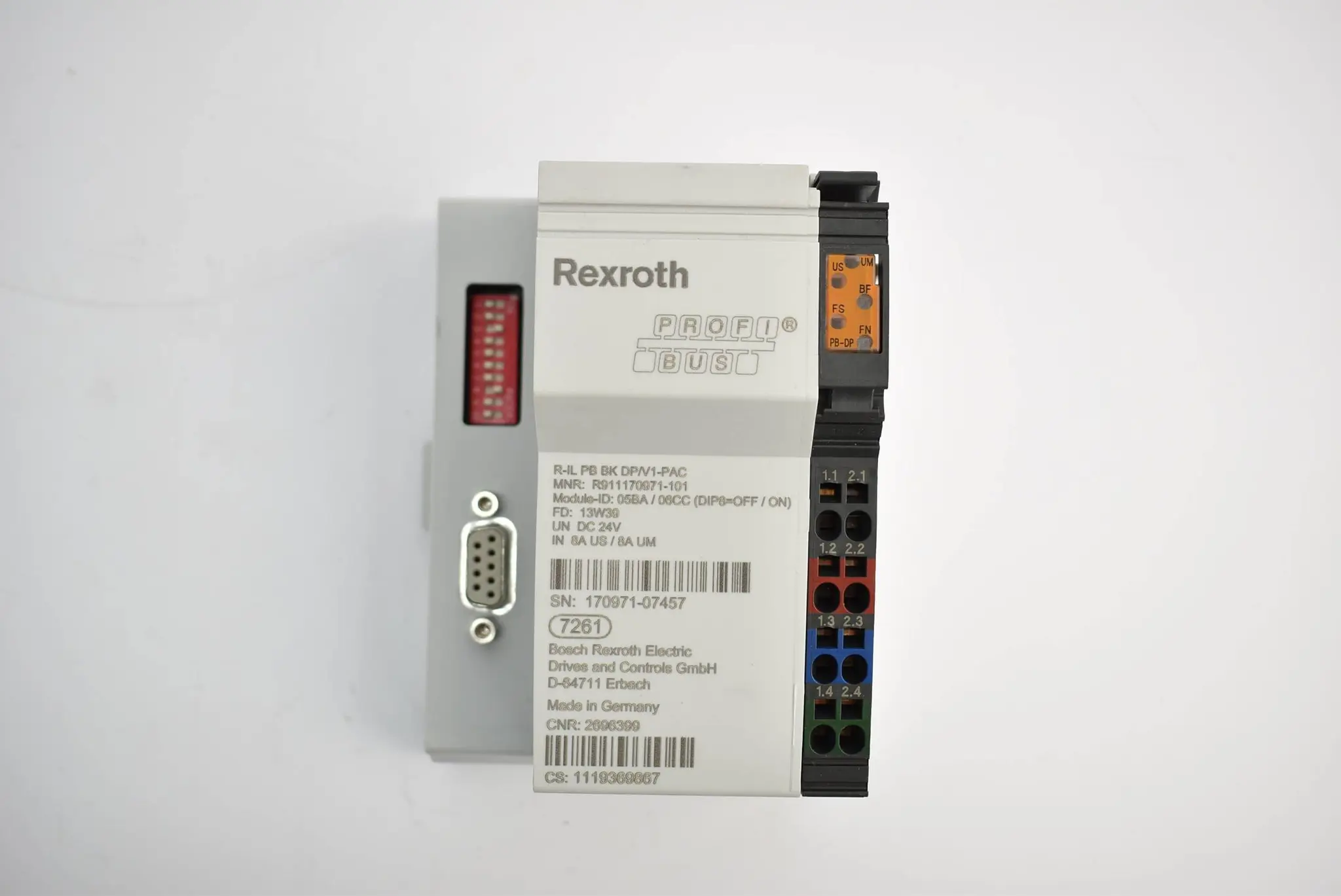 Produktfoto 1 von Rexroth Profi-Bus Inline Bus-Modul R-IL PB BK DP/V1-PAC R911170971-101