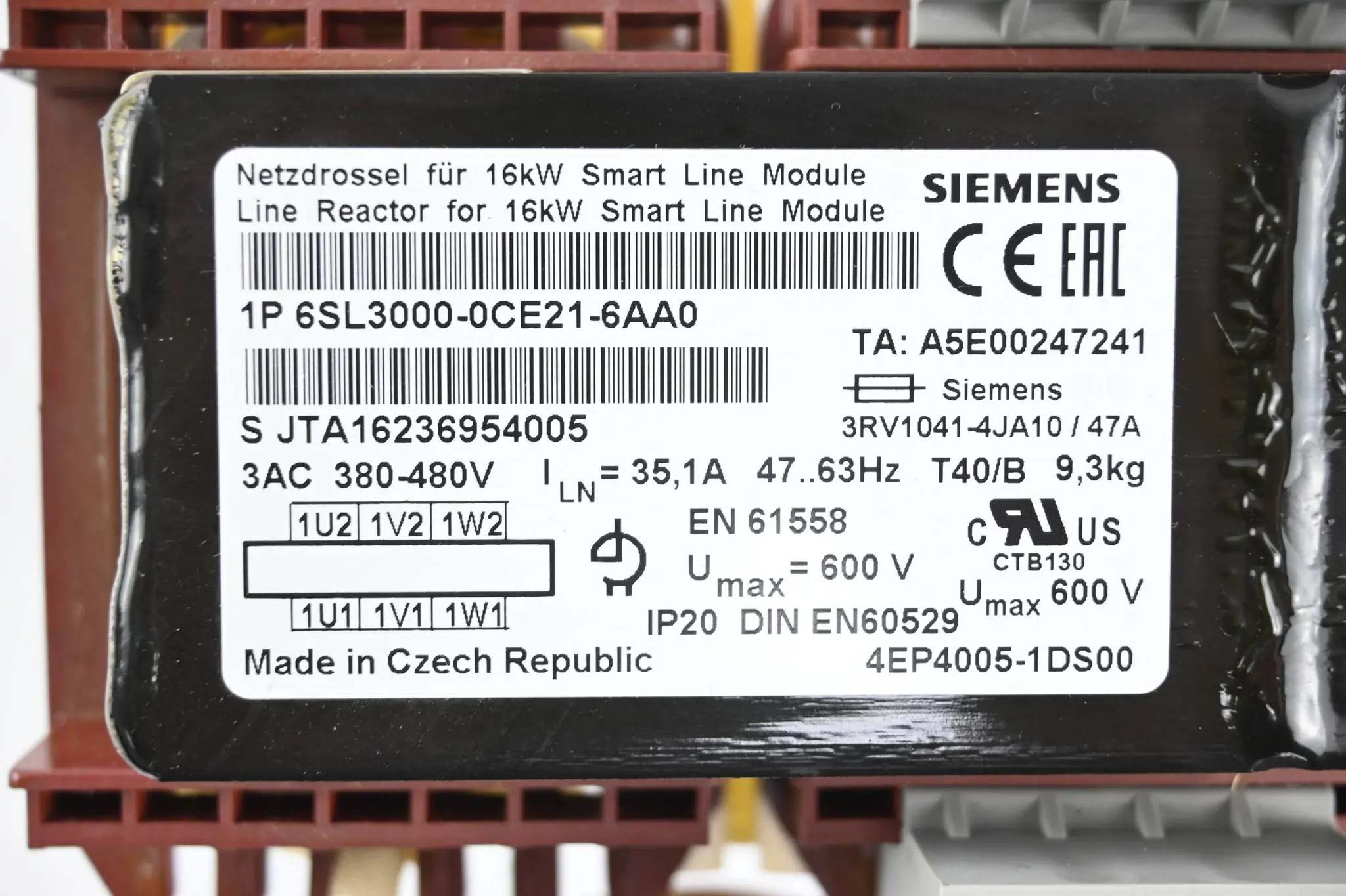 Produktfoto 1 von Siemens Sinamics Netzdrossel 6SL3000-0CE21-6AA0 ( 6SL3 000-0CE21-6AA0 )