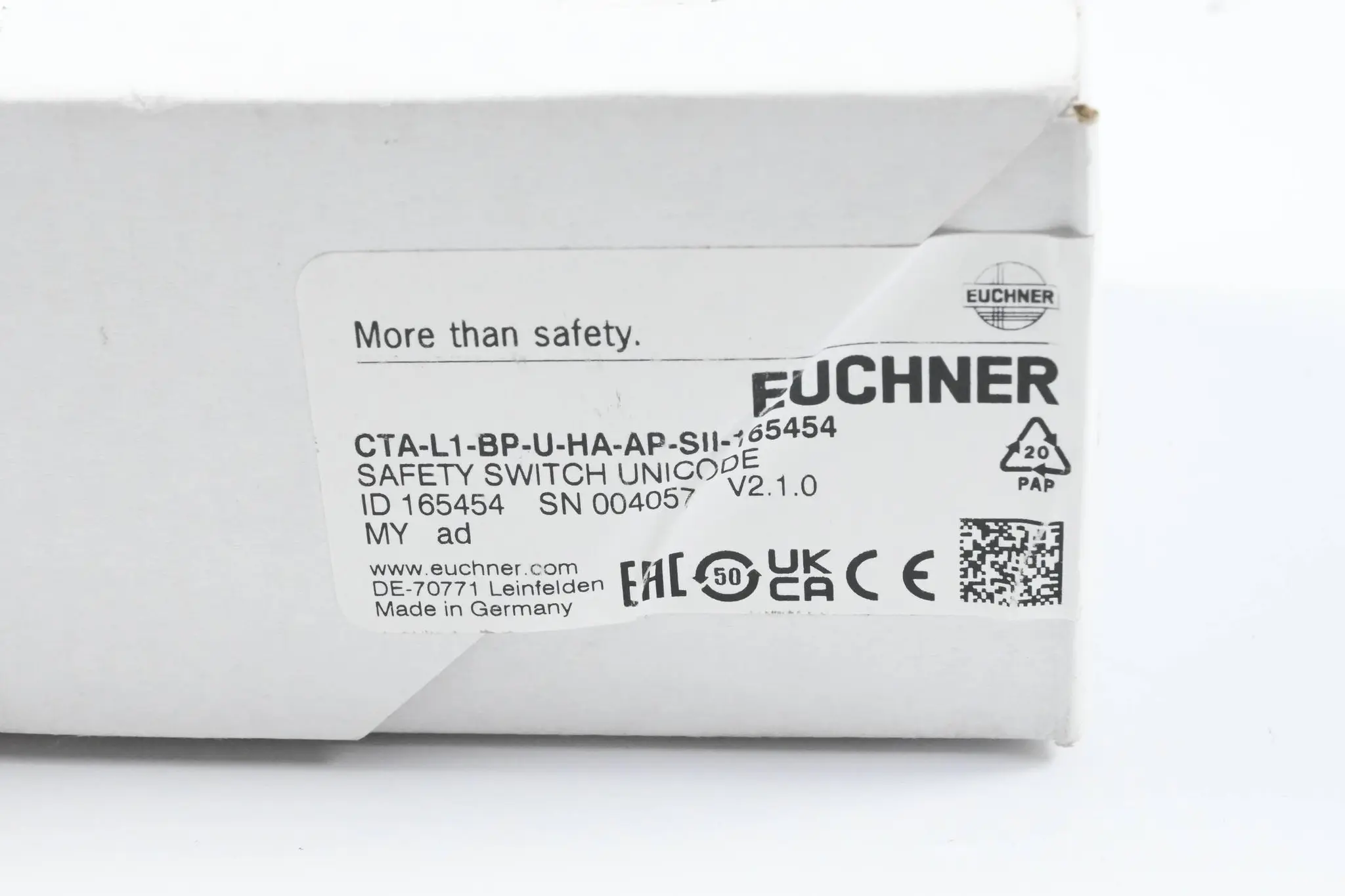 Produktfoto 1 von Euchner Sicherheitsschalter CTA-L1-BP-U-HA-AP-SII ( 165454 )