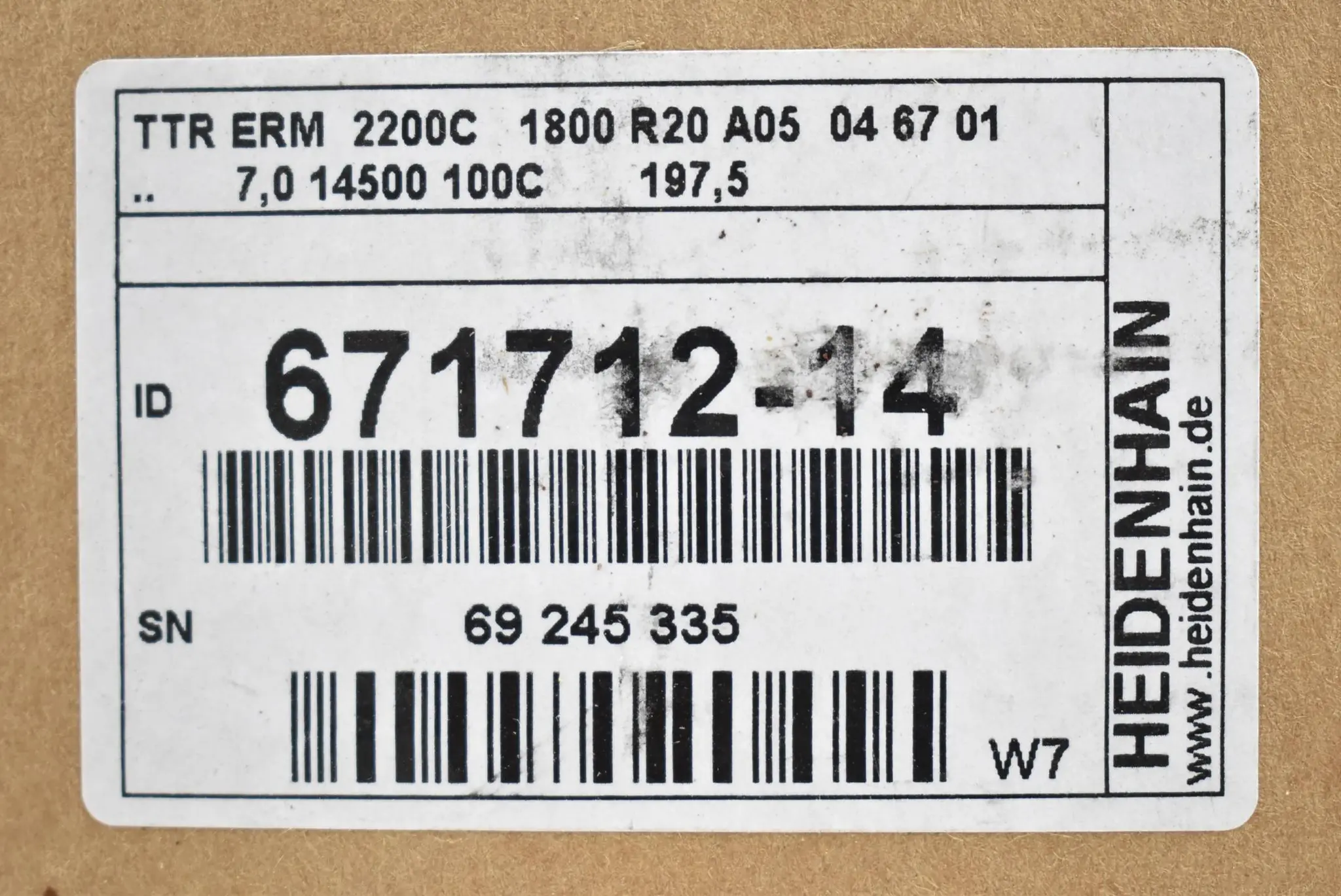 Produktfoto 1 von Heidenhain TTR ERM 2200C 1800 R20 A05 04 67 01 ( 671712-14 ) 671 712-14 Vers. W7